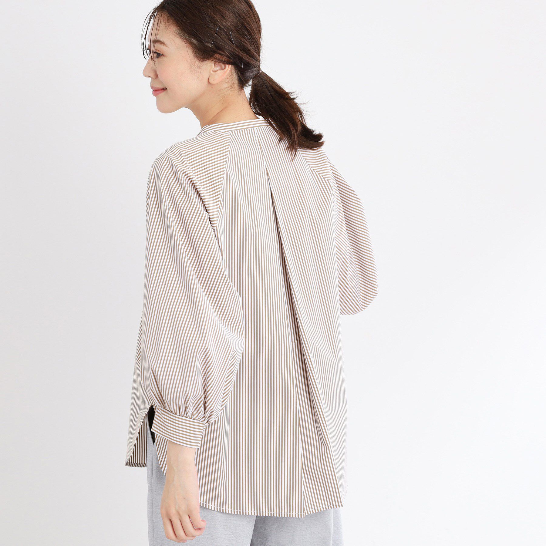 Reflect「【夏SALE／E‐QUALITY／手洗い可】ストライプシャツ」|シャツ・ブラウス|