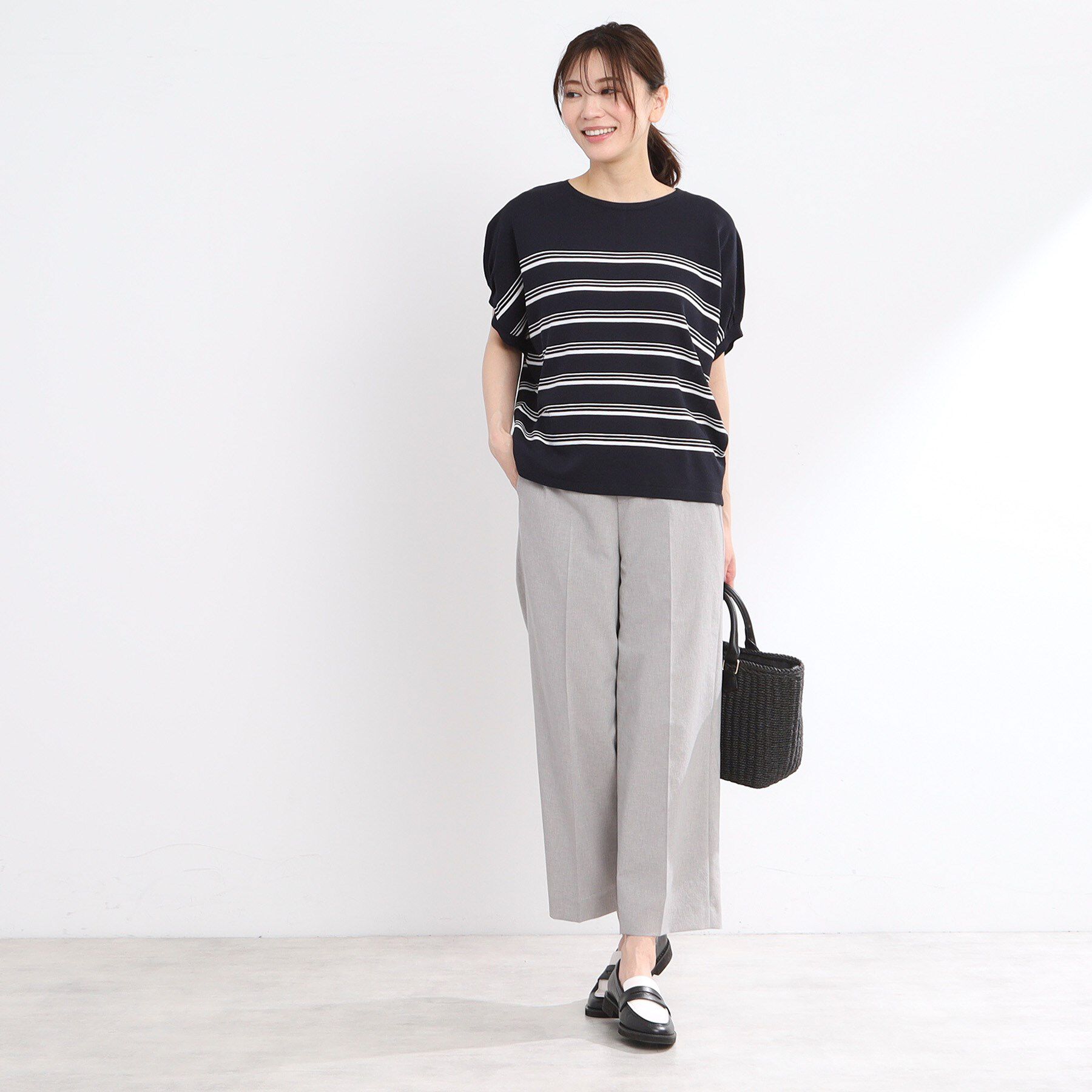 Reflect「【WEB先行カラーあり／手洗い可】スレッドボーダーニット」|ニット・セーター|