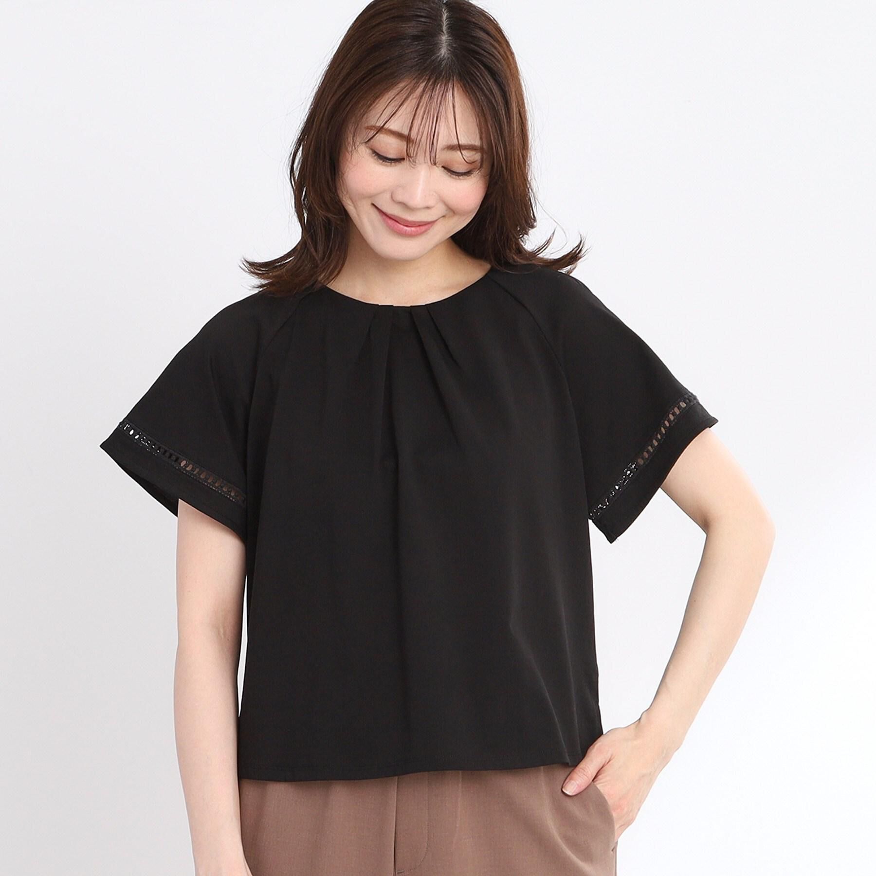 Reflect「【手洗い可】フレアースリーブカットソー」|Tシャツ・カットソー|ブラック(019)