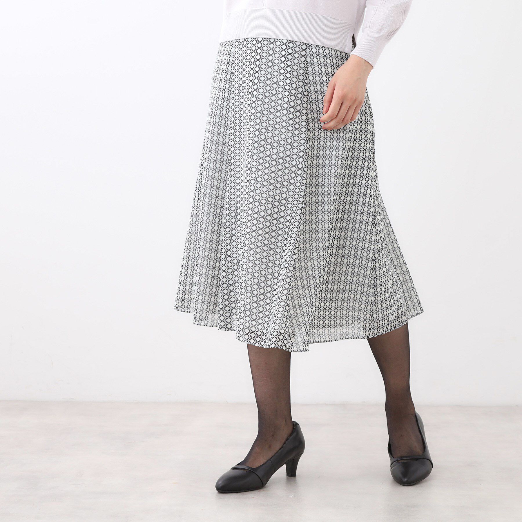 Reflect「【きちんと見え／セットアップ可／通勤におすすめ◎】フレアプリントスカート」|スカート|