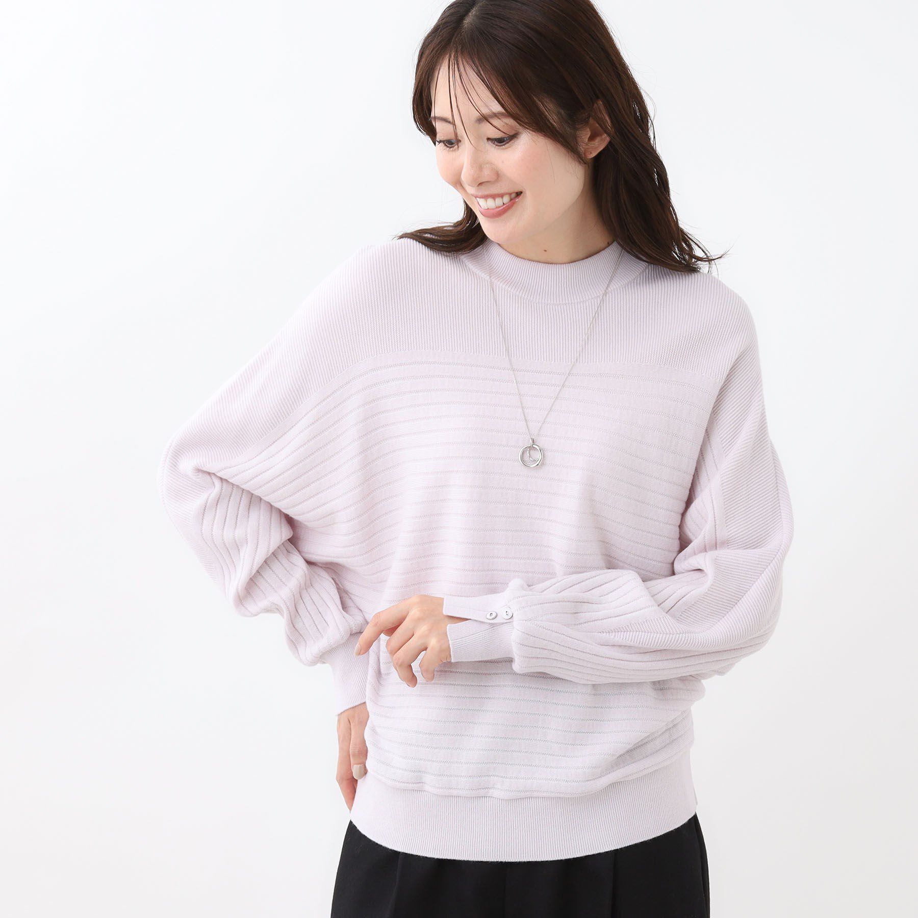 Reflect「【秋映え／ゆったり着られる◎】ドルマンシルエットニット」|ニット・セーター|ライトグレー(011