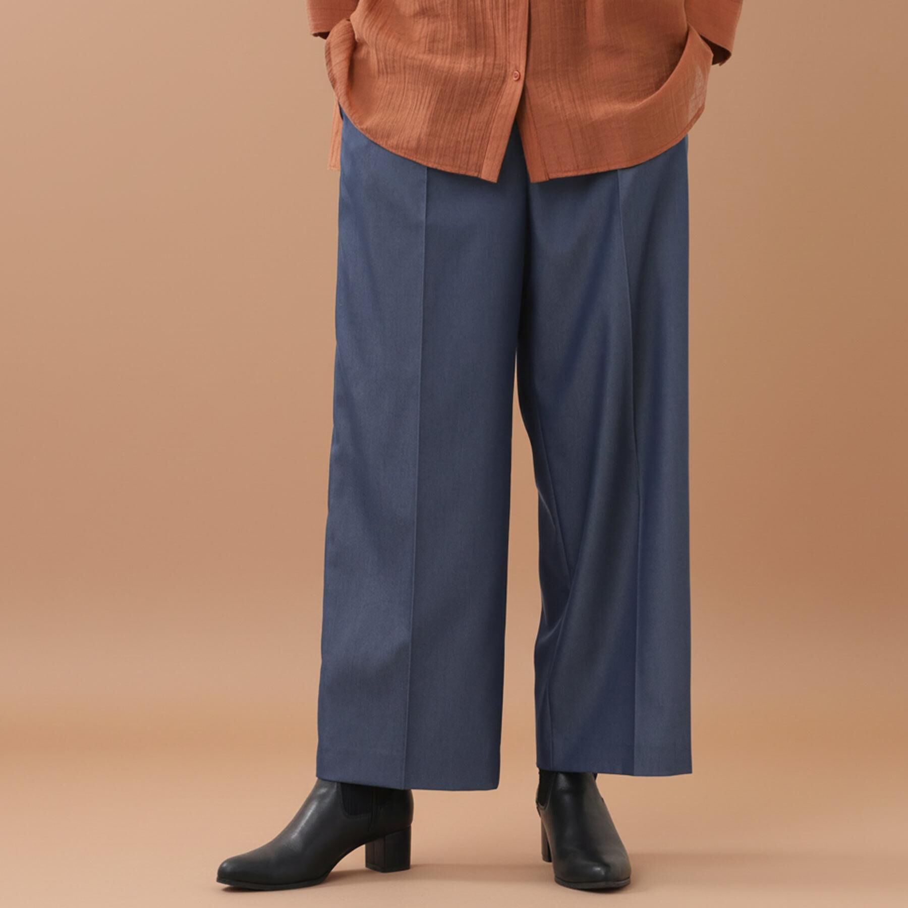 Reflect「【キレイめもカジュアルスタイルも◎】ストレートワイドシルエットパンツ」|その他|ブルー(093)