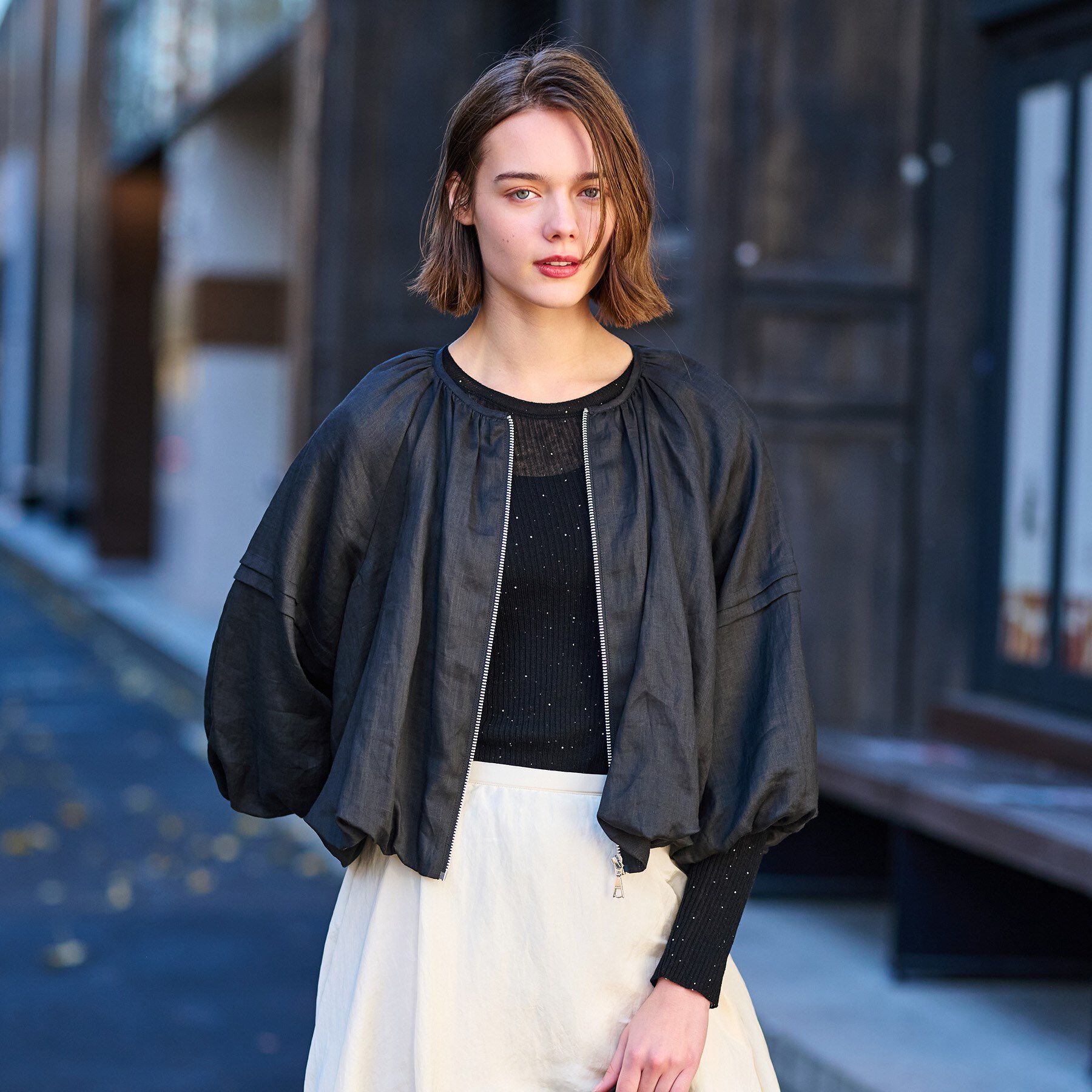 DRESSTERIOR「【洗える/リネン100％】ウォッシャブルペーパーリネンブルゾン」|ブルゾン・スタジャン|