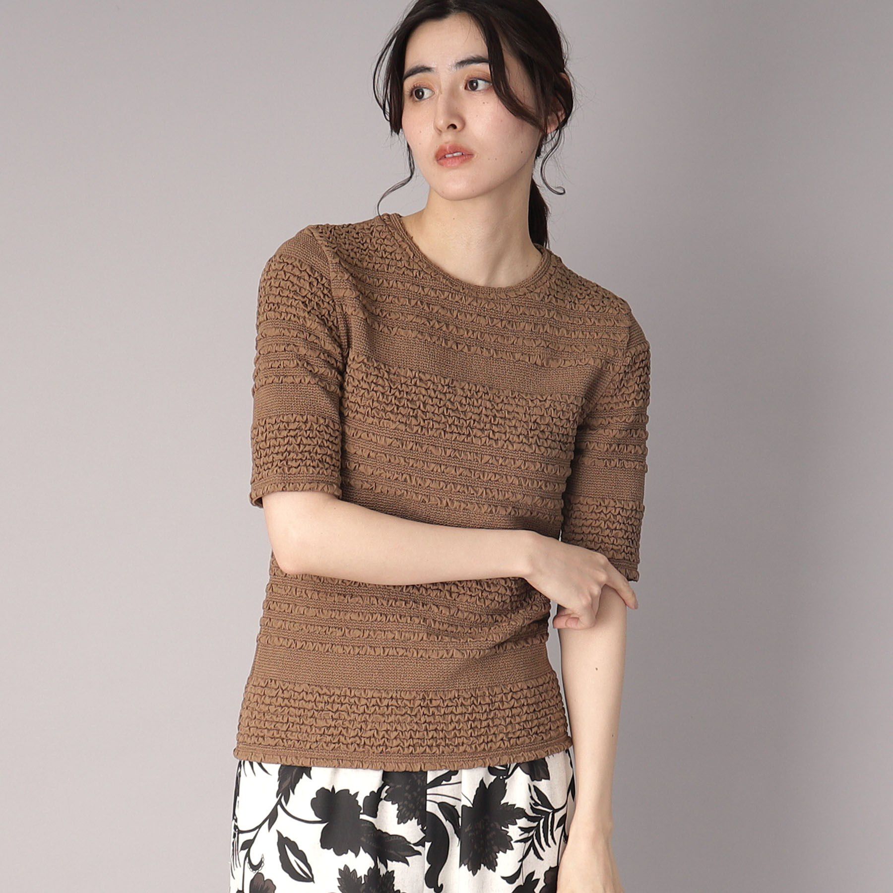 DRESSTERIOR「【洗える/伸縮性】フリルジャージTシャツ」|Tシャツ・カットソー|