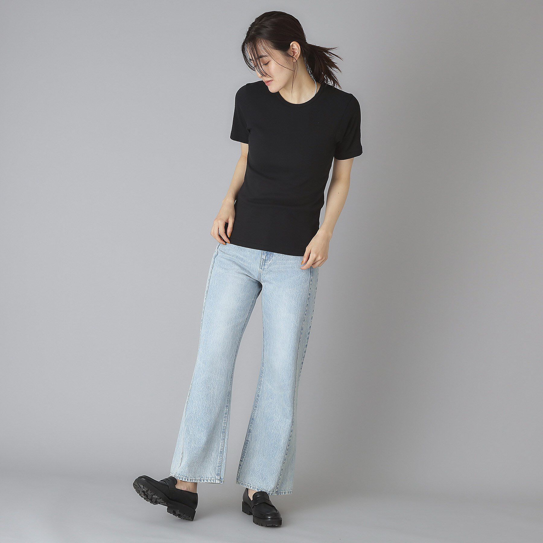 DRESSTERIOR「Robert．P．Miller（ロベルト・ピー・ミラー）パネルリブクルーネックTシャツ」|Tシャツ・カットソー|