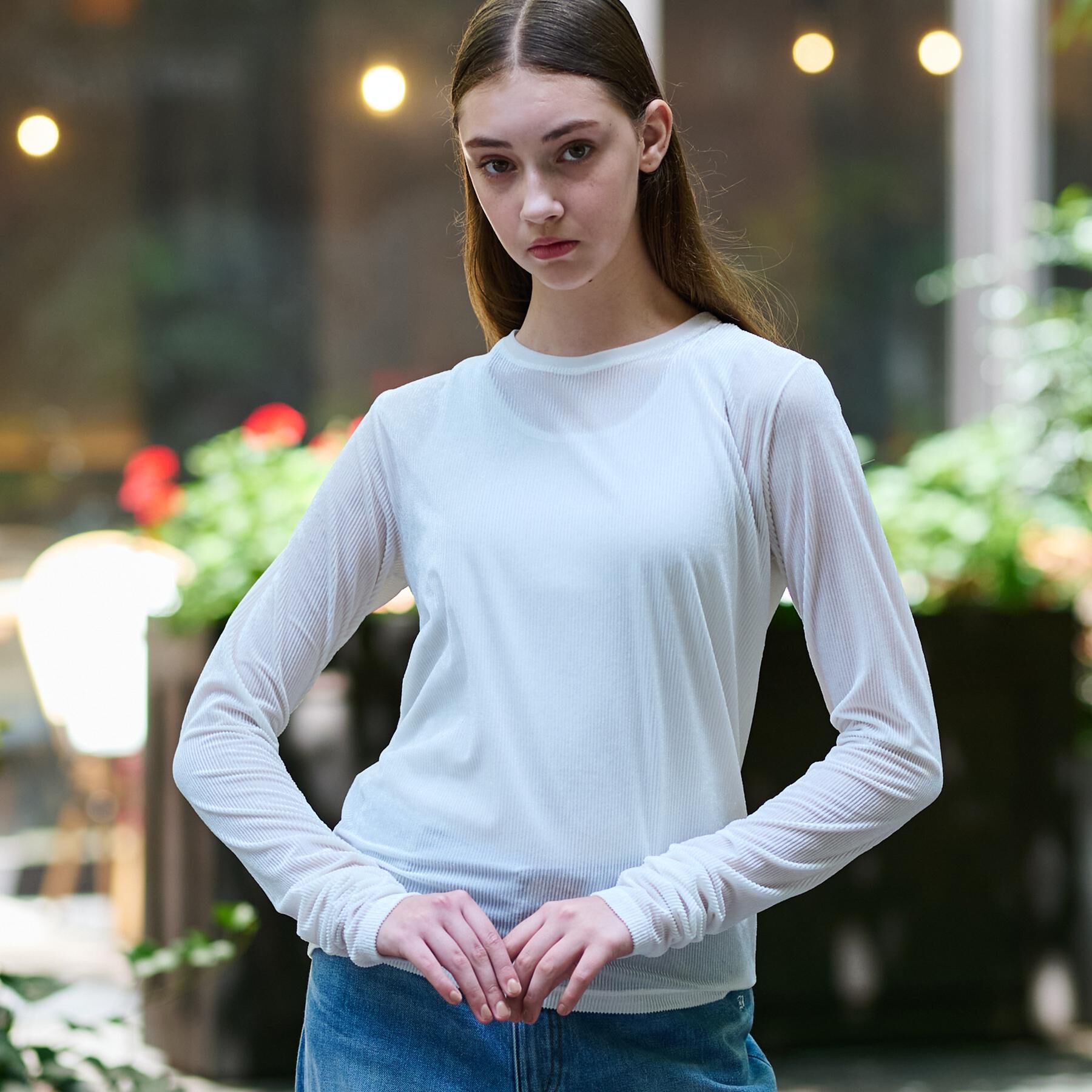 DRESSTERIOR「【洗える/リブベロア】シアーリブベロアカットソー」|Tシャツ・カットソー|