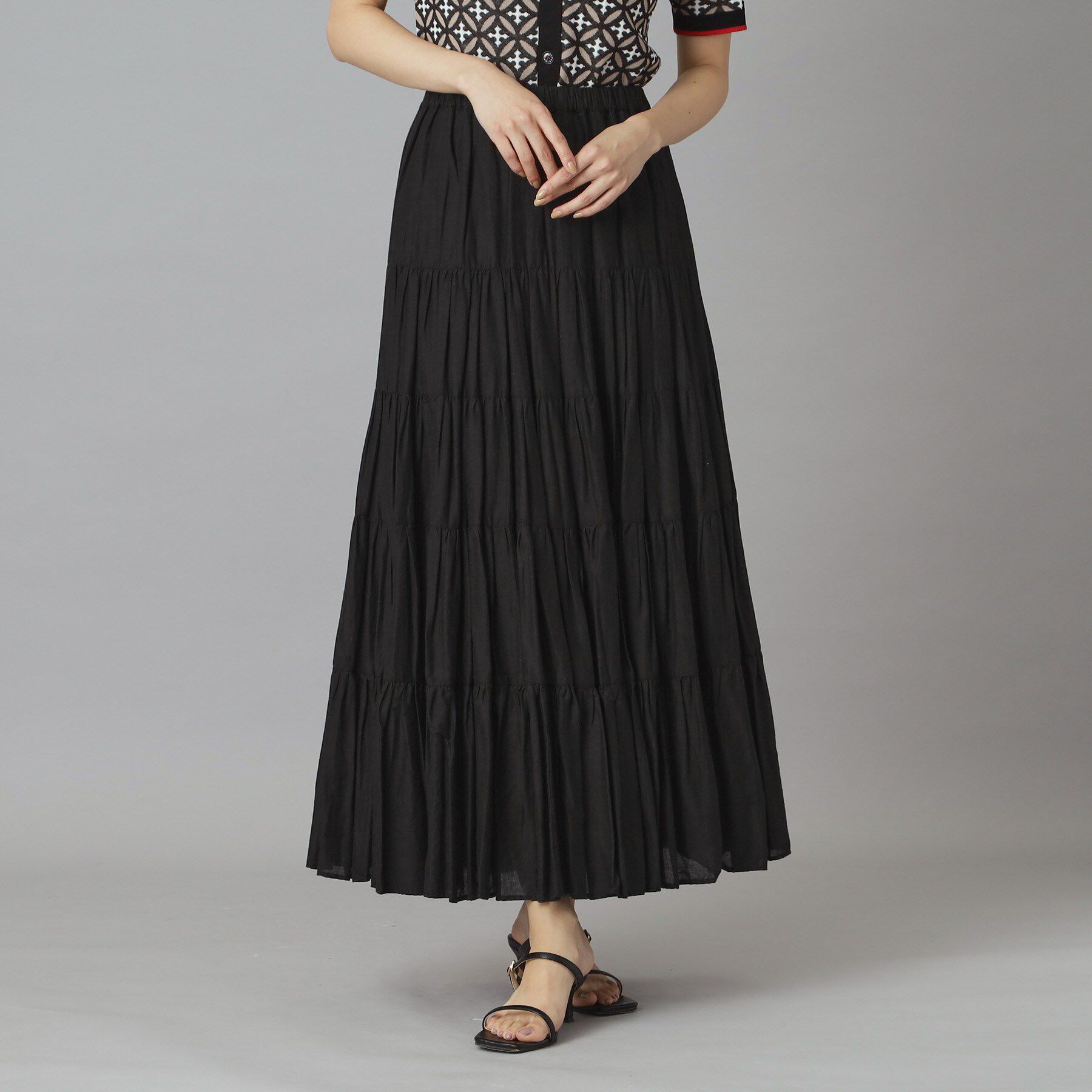 DRESSTERIOR「【再入荷】コットンボイルティアードスカート」|スカート|