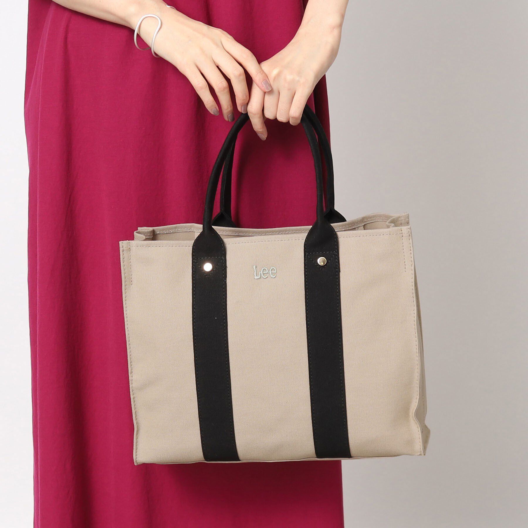 grove「【Lee別注】スクエアA4 2WAYトート【A4サイズ収納可】」|トートバッグ|ブラック(019)