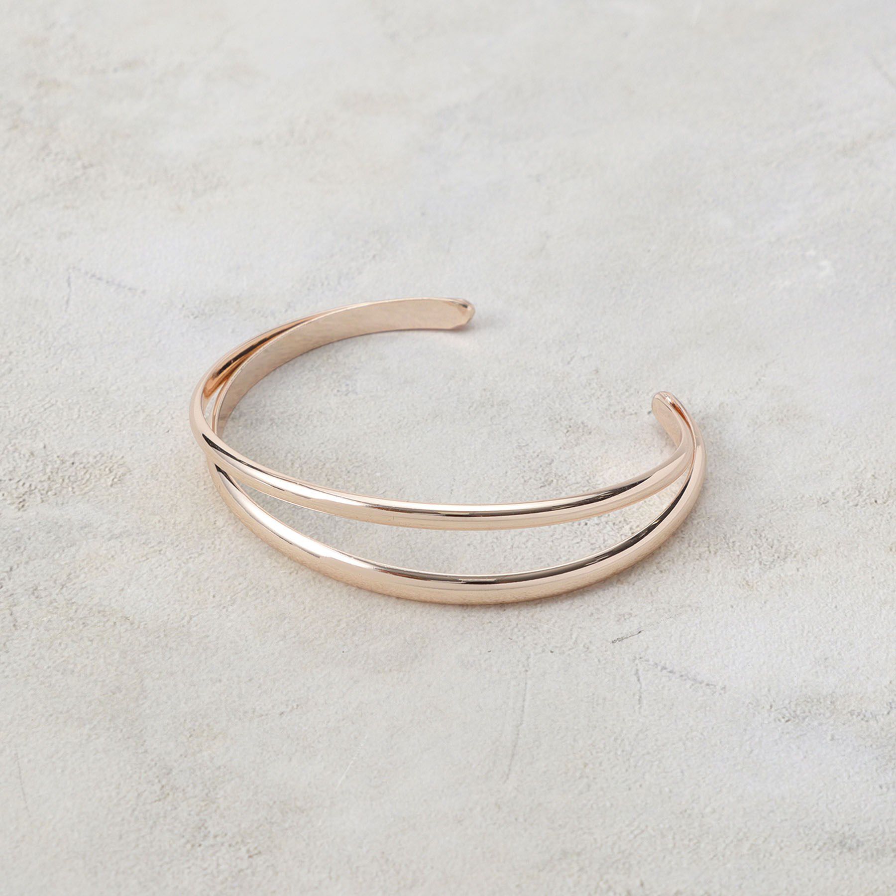 grove「ダブルメタルバングル」|ブレスレット・バングル|ピンクシルバー(00