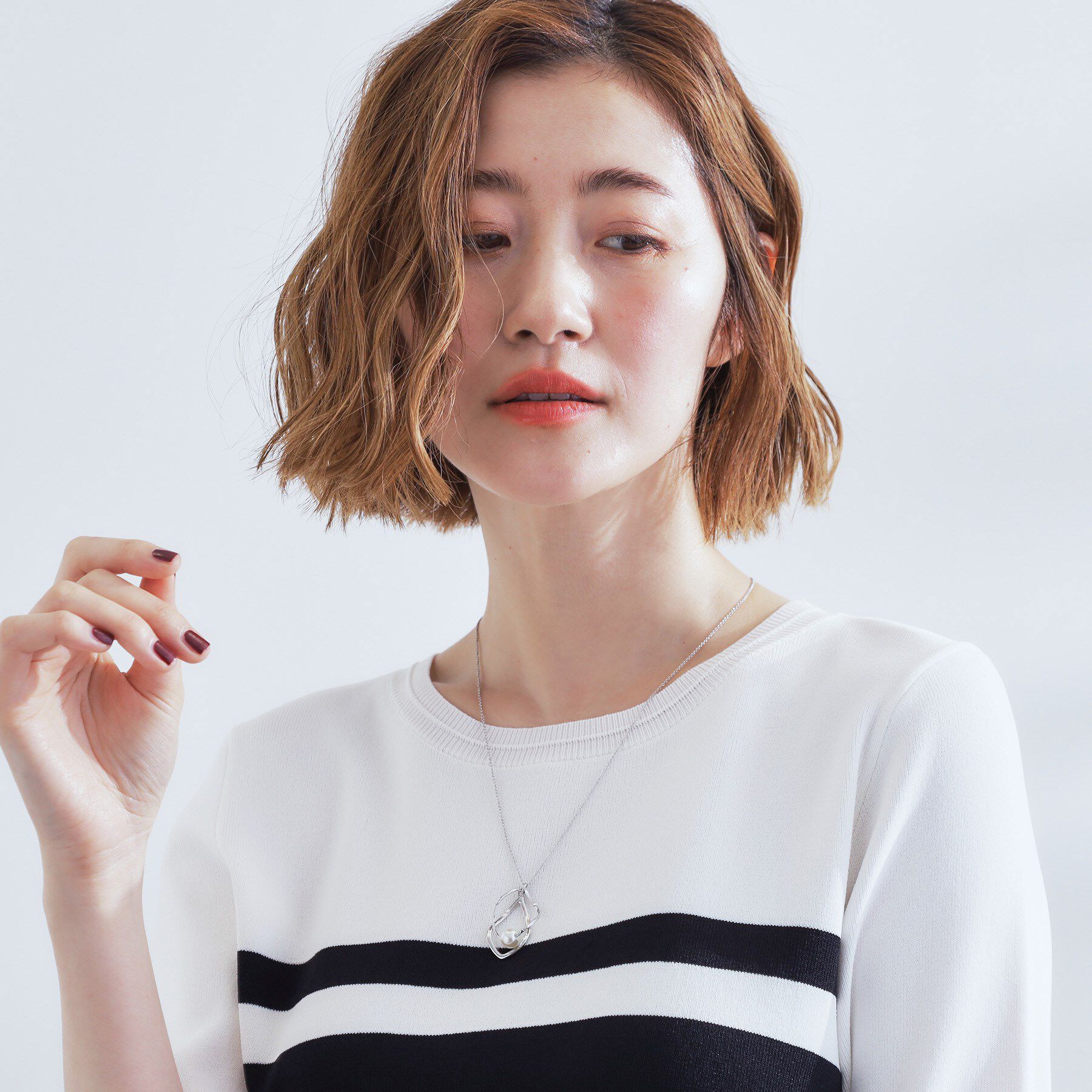 grove「ツイストデザインパール調ネックレス」|ネックレス|