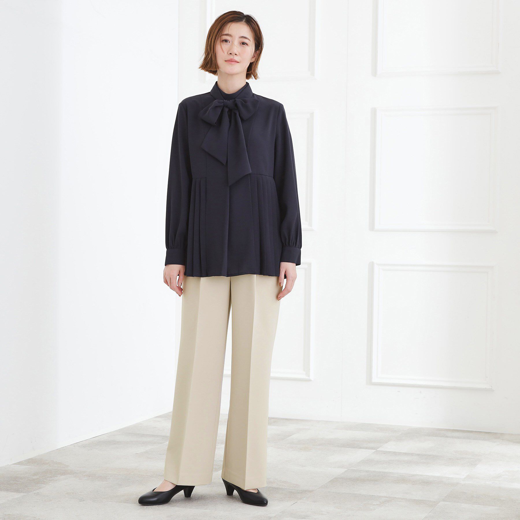 grove「【マシンウォッシュ／防シワ/SS-3L】ストレッチワイドパンツ」|その他|