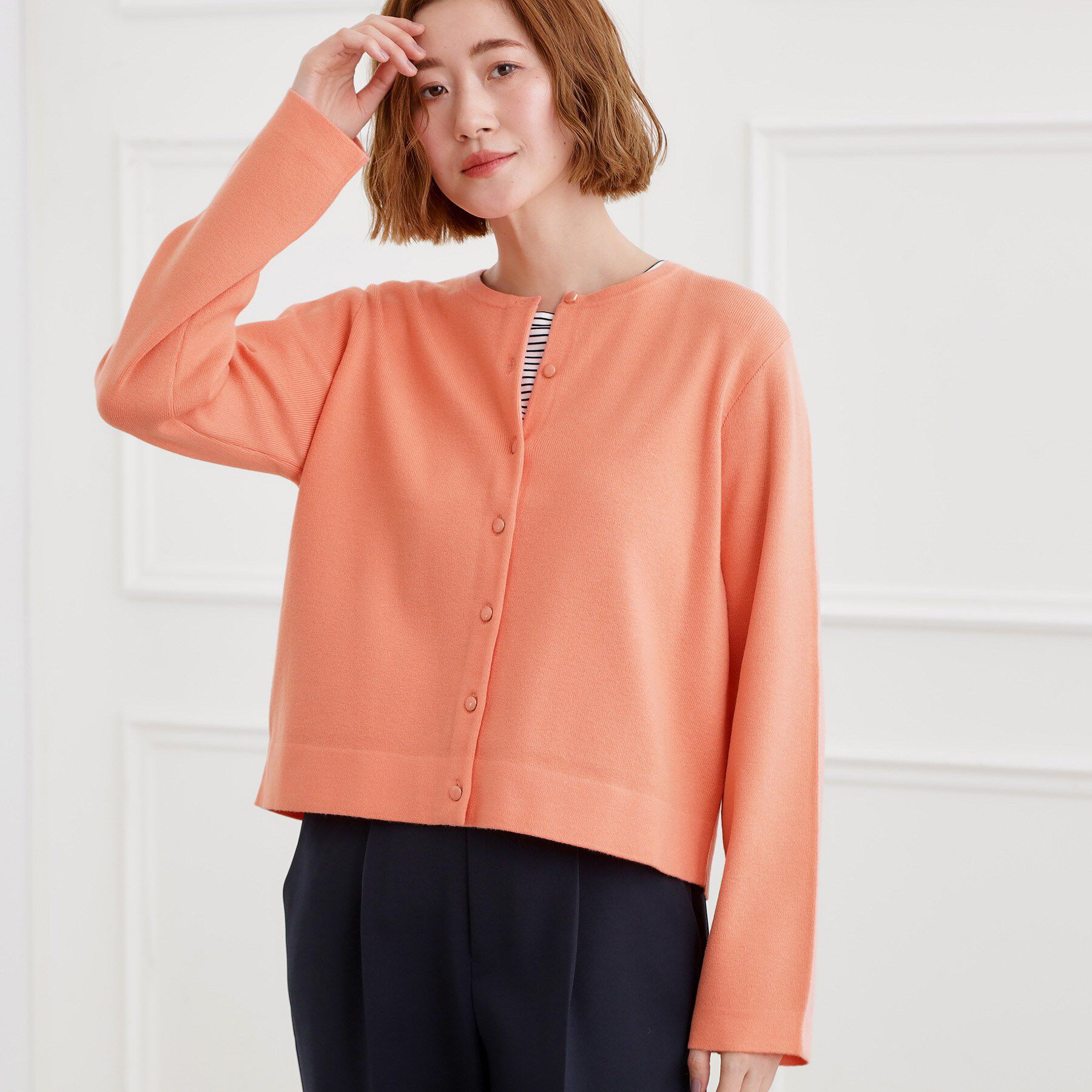 grove「【洗える】毛玉軽減クルーネックカーディガン」|カーディガン|