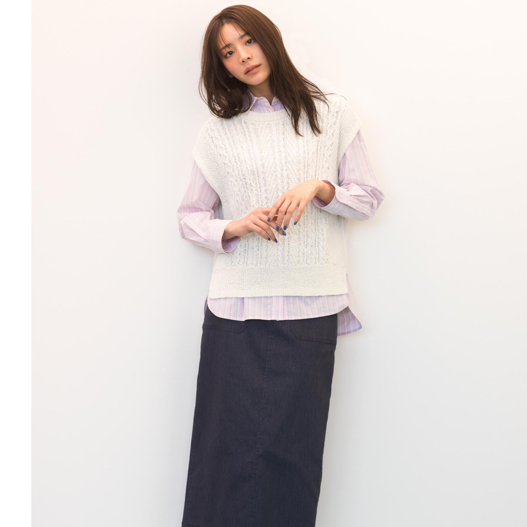 grove「【貴島明日香さん着用】ハイパーストレッチナロースカート」|スカート|