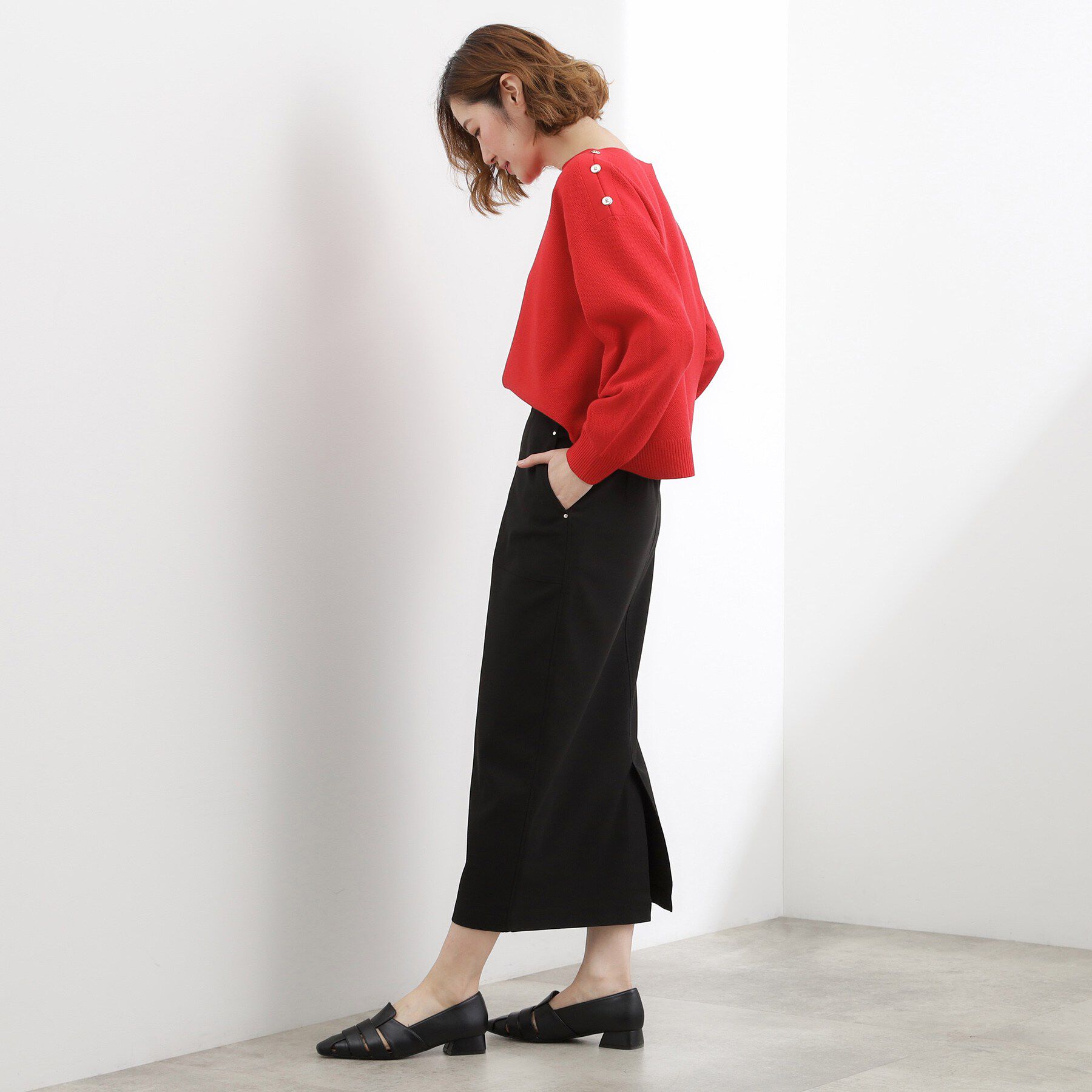 grove「【貴島明日香さん着用】ハイパーストレッチナロースカート」|スカート|