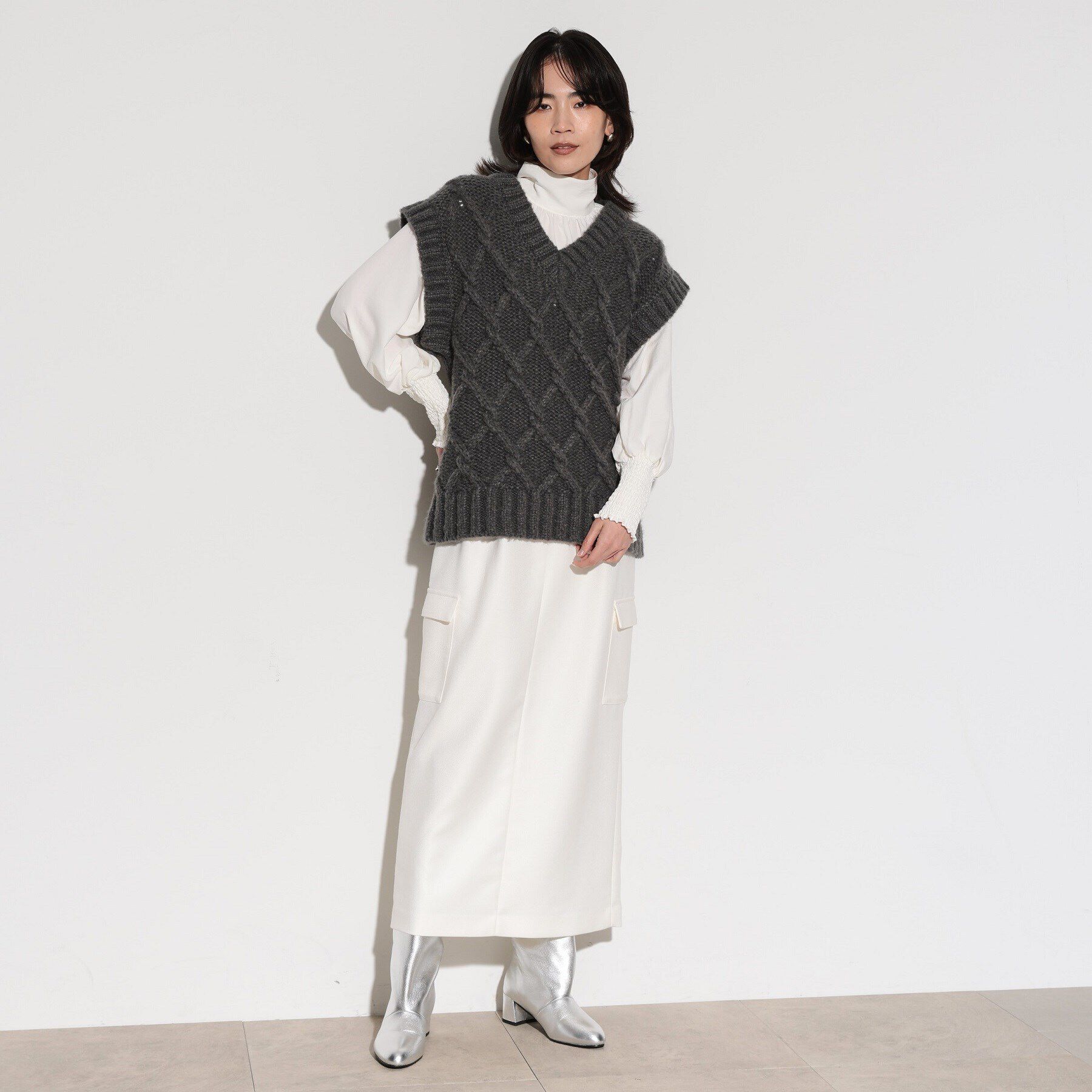 GALLEST「ケーブルニットベスト」|ベスト・ジレ|