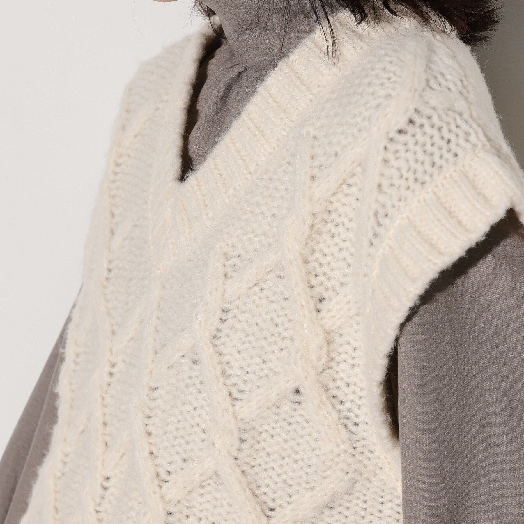 GALLEST「ケーブルニットベスト」|ベスト・ジレ|