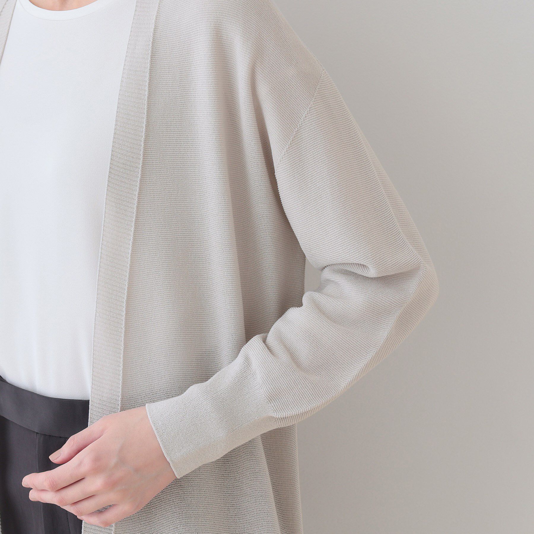 INDIVI「【洗える／和紙混素材】ドライタッチニットカーディガン」|カーディガン|