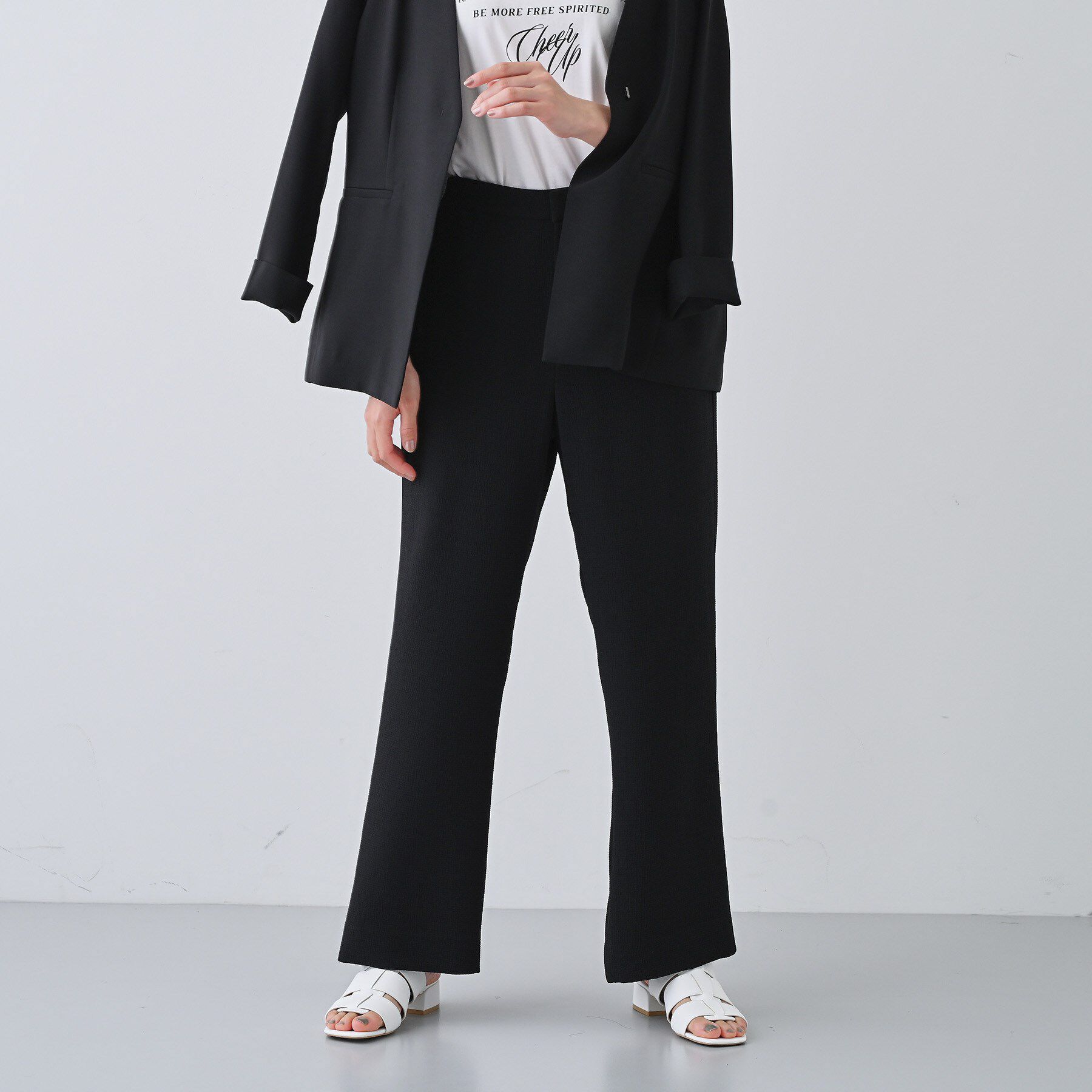 INDIVI「【洗える】サイドライン ストレートパンツ」|その他|