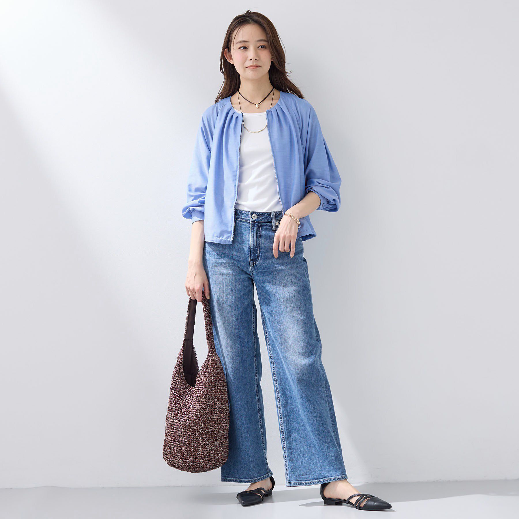 INDIVI「【洗える／大人シアー】エアリー バルーンブルゾン」|ブルゾン・スタジャン|