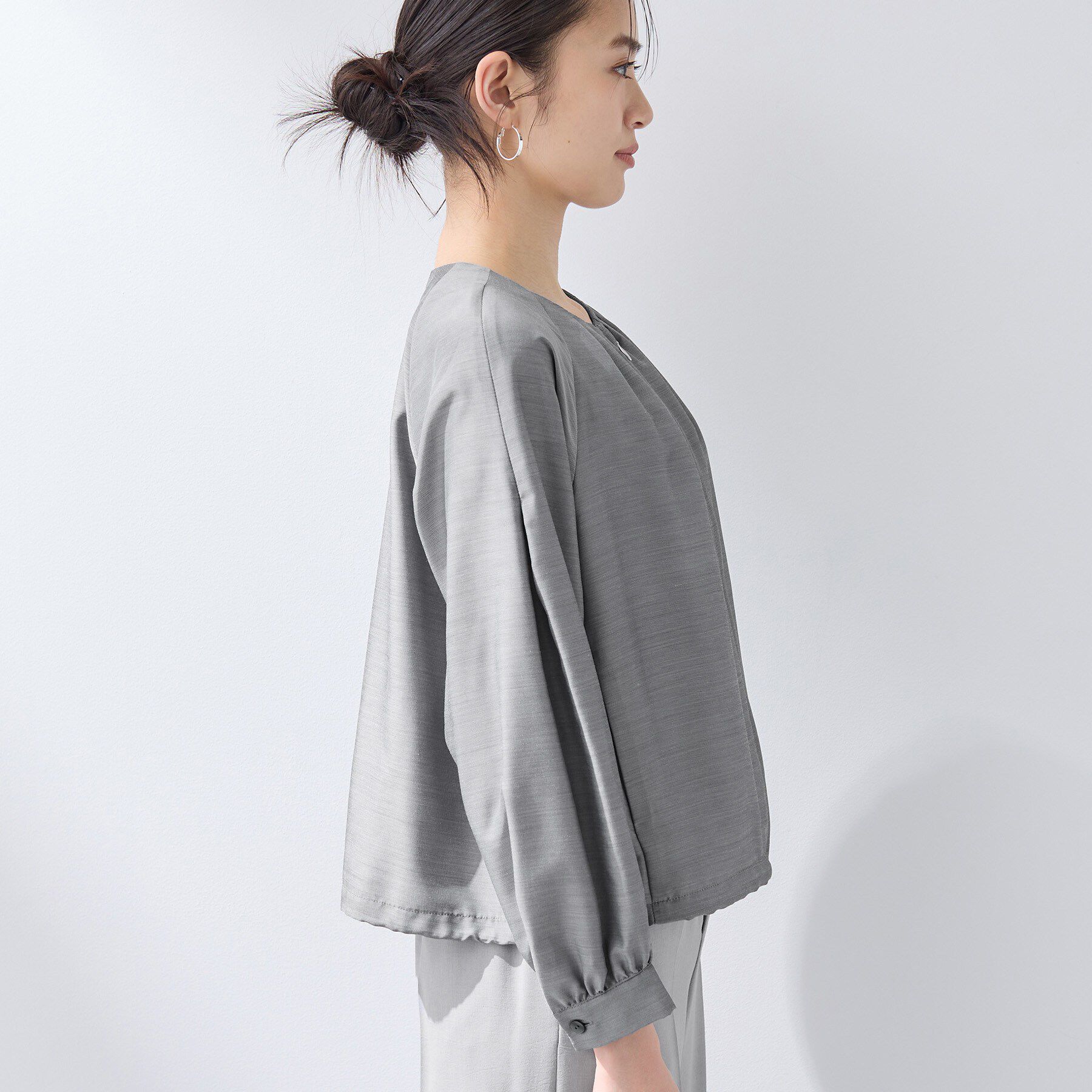 INDIVI「【洗える／大人シアー】エアリー バルーンブルゾン」|ブルゾン・スタジャン|