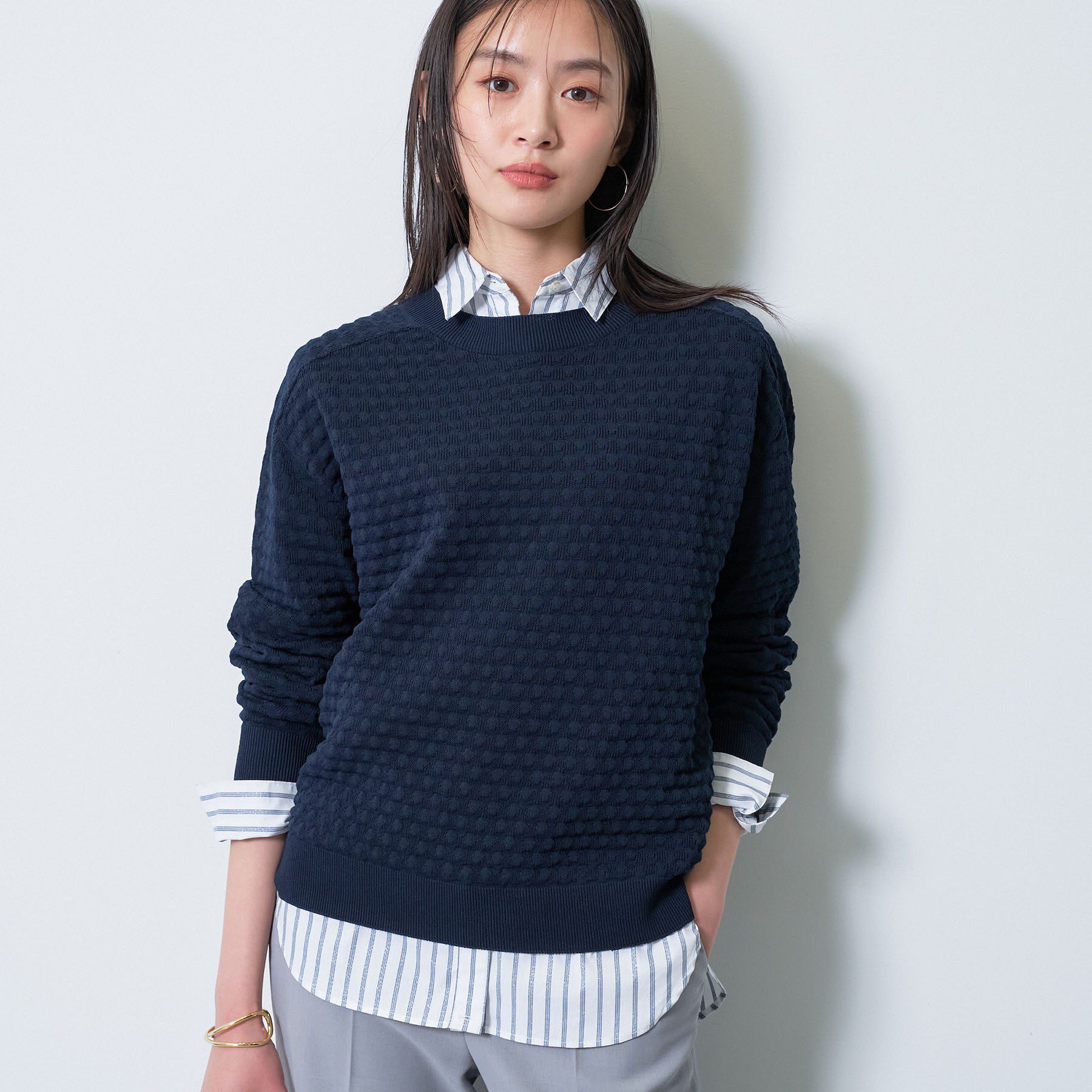 INDIVI「【洗える／凹凸編み】ジャカードニット」|ニット・セーター|