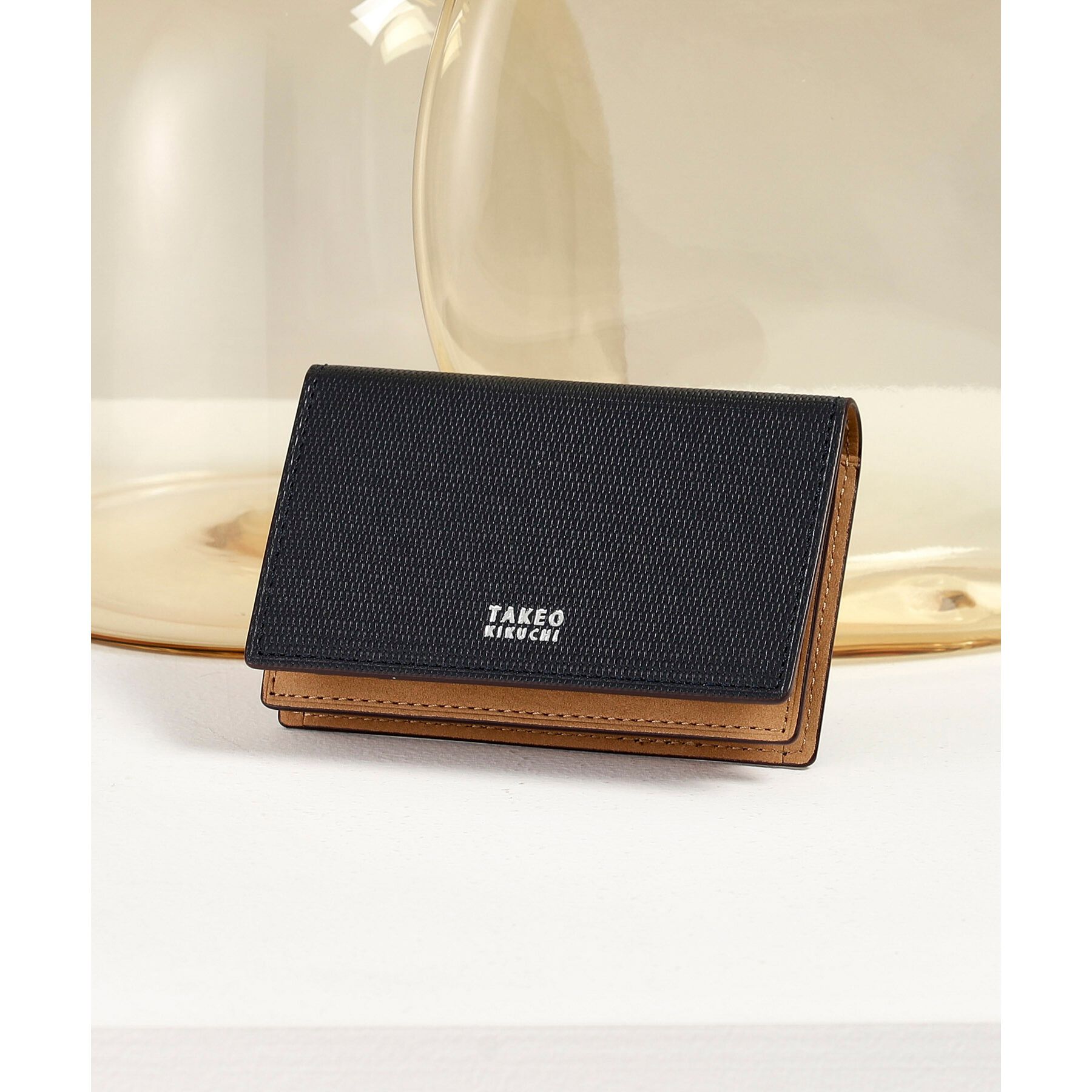 TAKEO KIKUCHI「【ソフト＆ナチュラル】ミニメッシュ レザー 名刺入れ」|名刺入れ・カードケース|ネイビー(593)