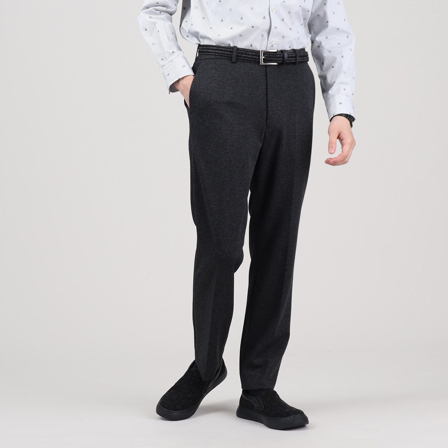 TAKEO KIKUCHI「【Sサイズ～】メランジ ストレッチ ジャージー スラックス」|その他|ブラック(019)