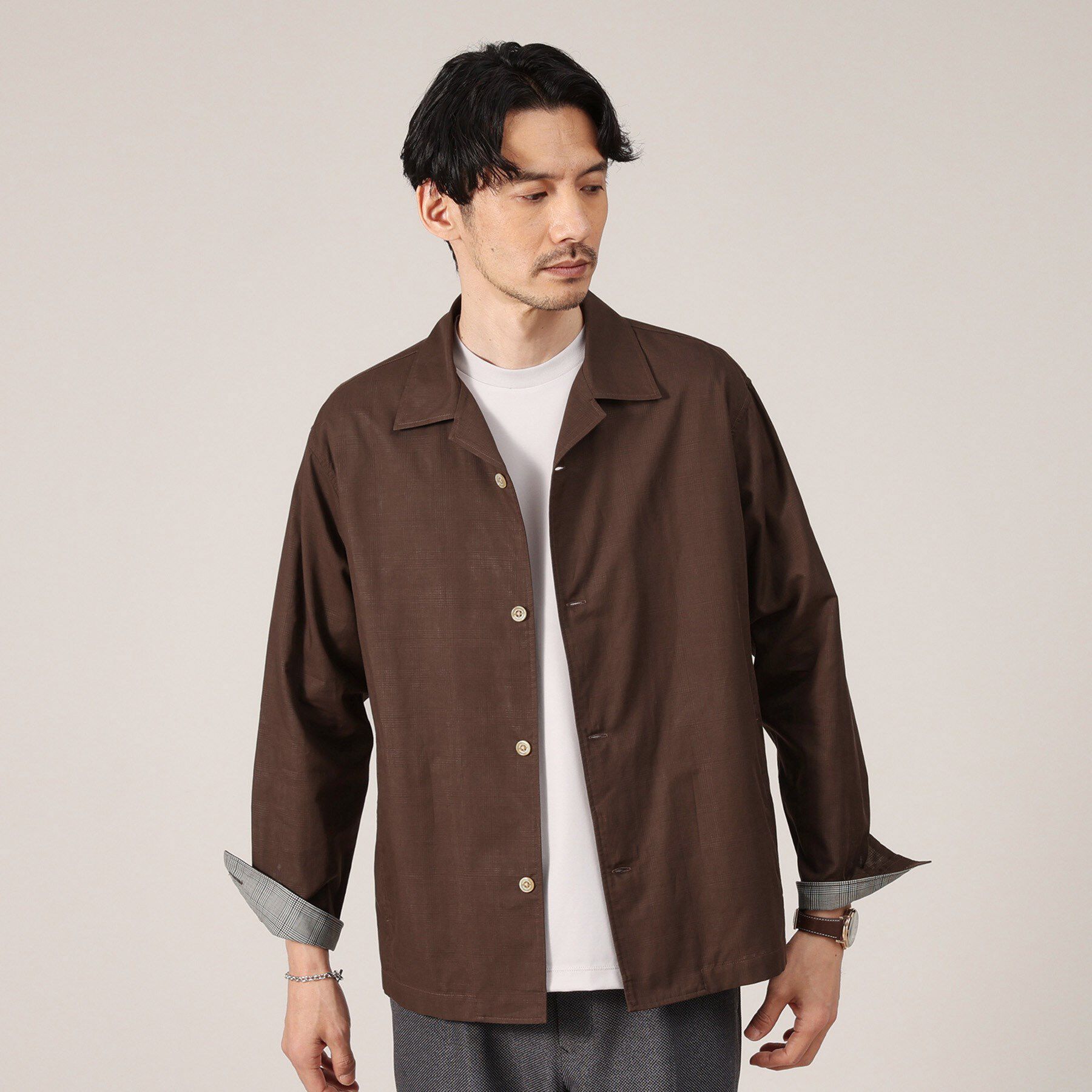 TAKEO KIKUCHI「【羽織】ダブルフェイス シャツ 羽織り」|シャツ・ブラウス|