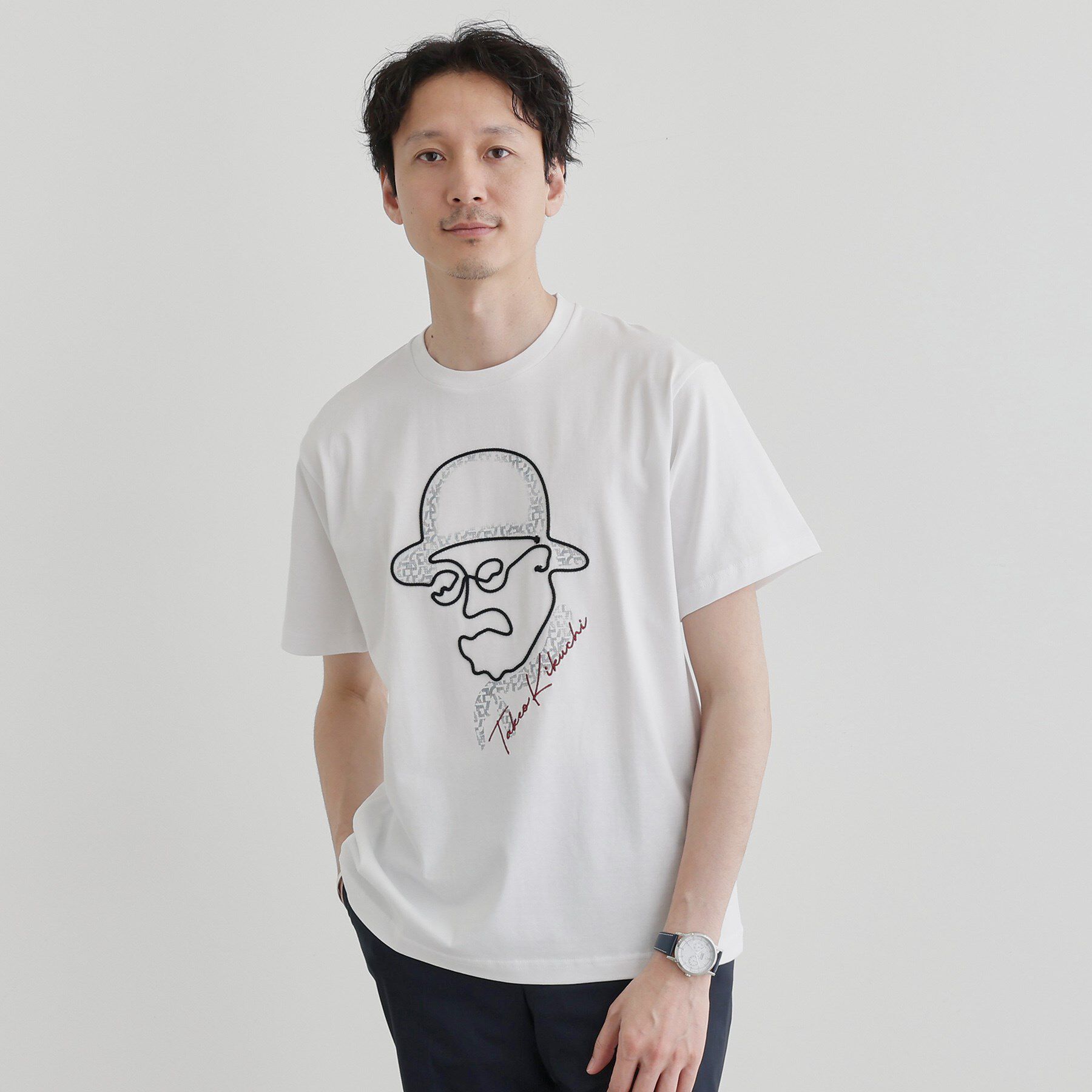 TAKEO KIKUCHI「【Sサイズ～】フェイスロープ刺繍 天竺Tシャツ」|Tシャツ・カットソー|ホワイト(001)