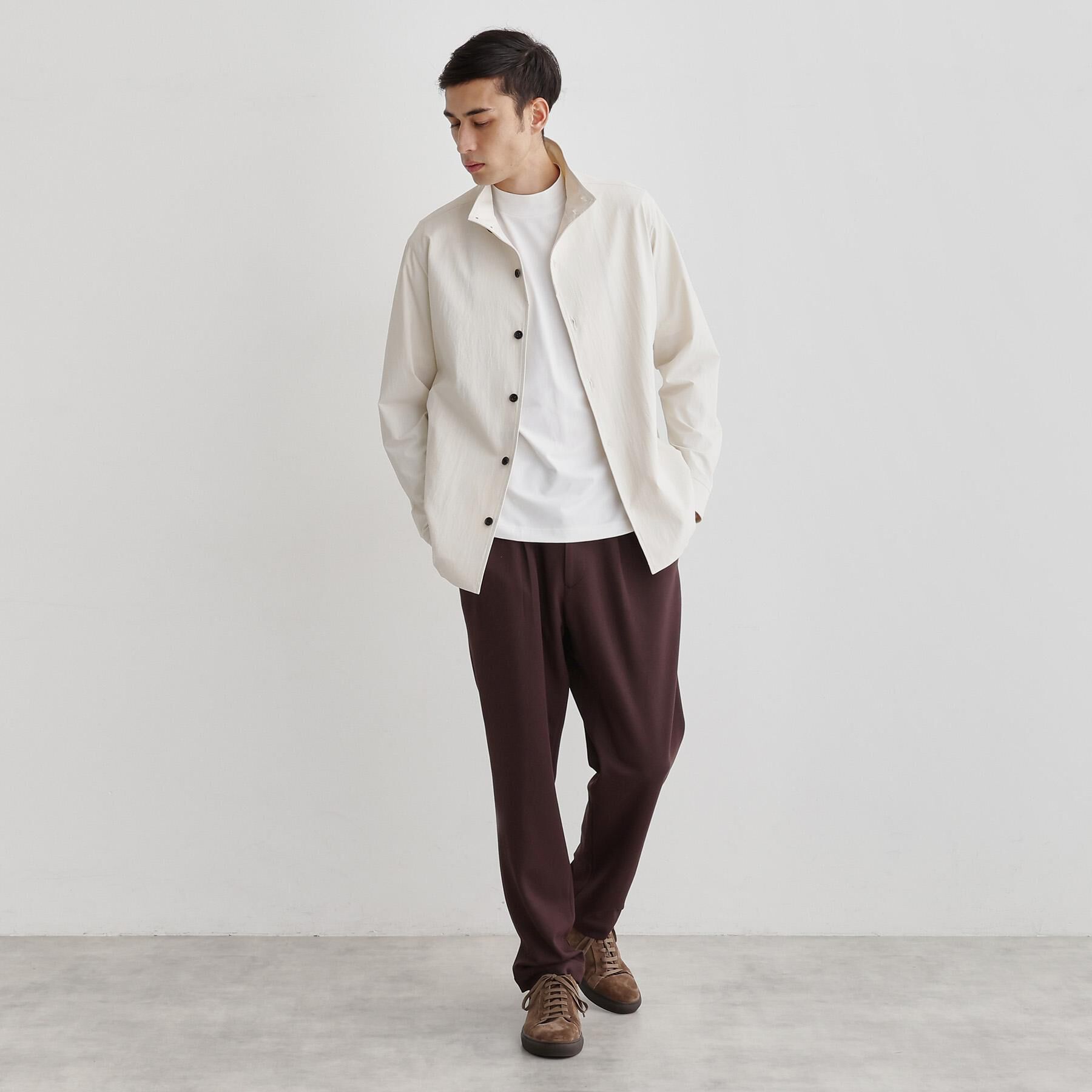 TAKEO KIKUCHI「【3D ナイロン ストレッチ】スタンドカラー シャツブルゾン」|ブルゾン・スタジャン|