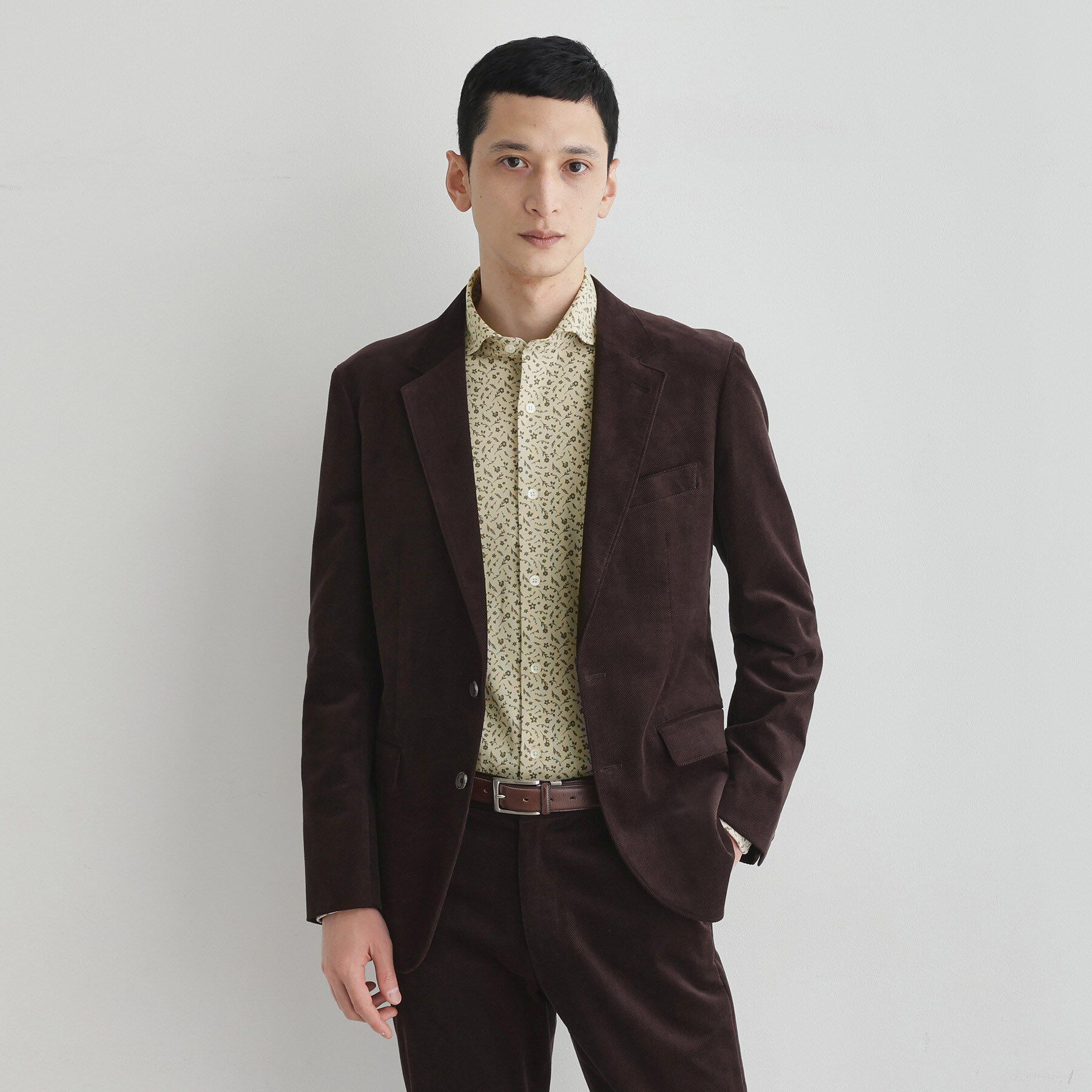 TAKEO KIKUCHI「クールマックス 鹿の子 フラワープリントシャツ」|シャツ・ブラウス|