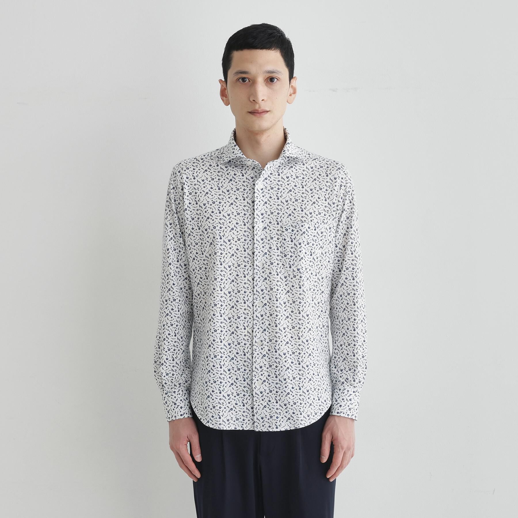 TAKEO KIKUCHI「クールマックス 鹿の子 フラワープリントシャツ」|シャツ・ブラウス|