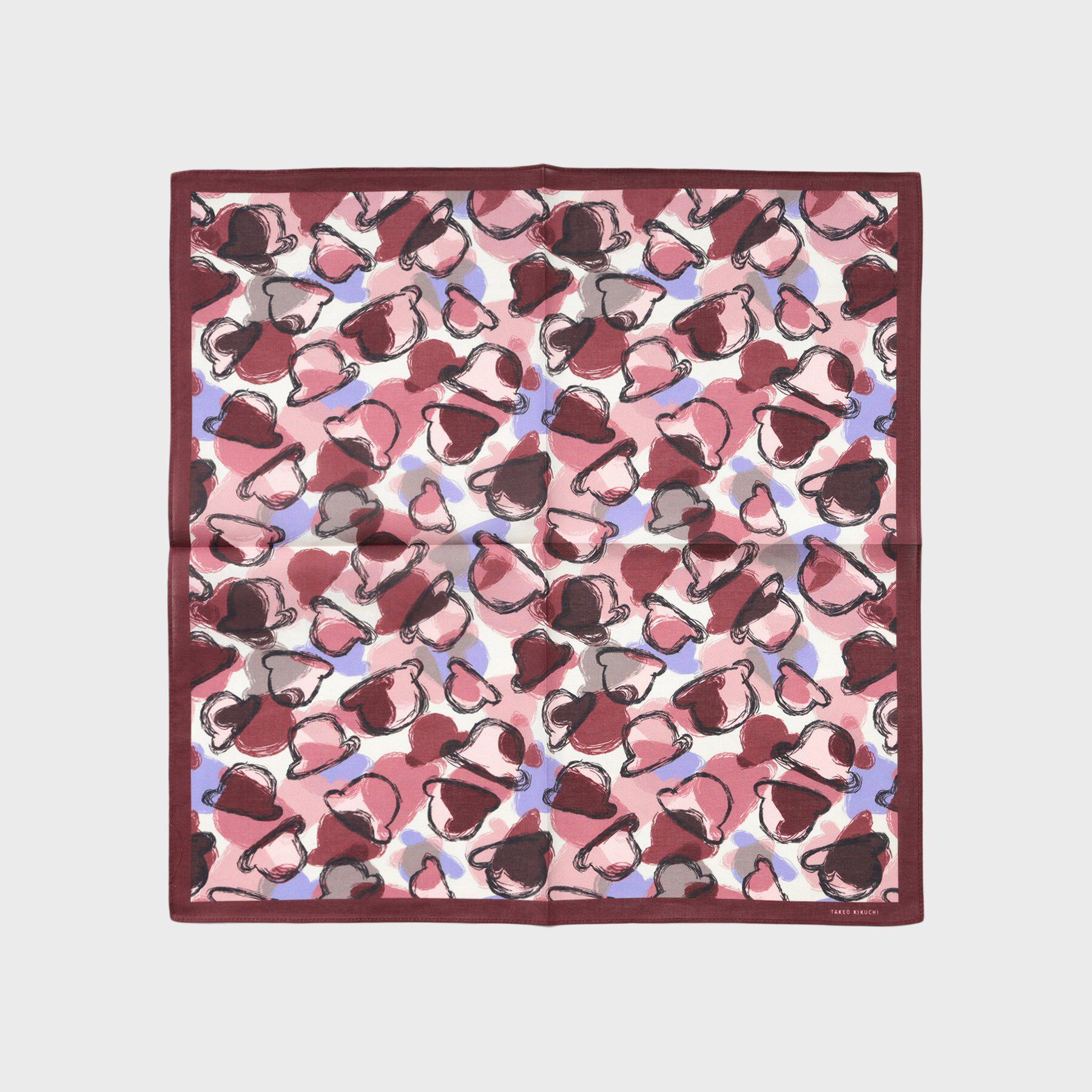 TAKEO KIKUCHI「ボーラーハットプリントハンカチ」|ハンカチ|ボルドー(164)