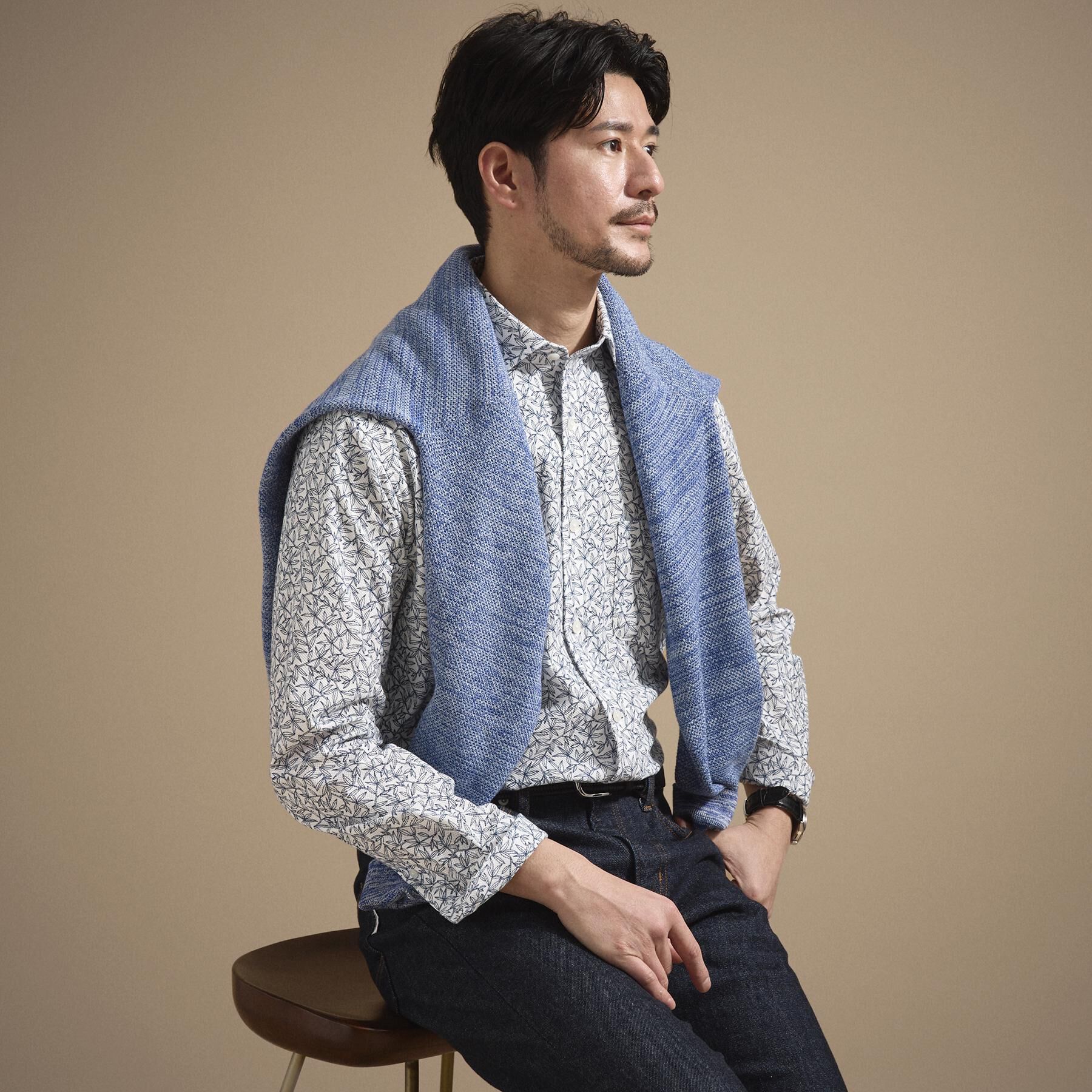 TAKEO KIKUCHI「アルビニリーフプリントジャージ」|シャツ・ブラウス|ホワイト(101)