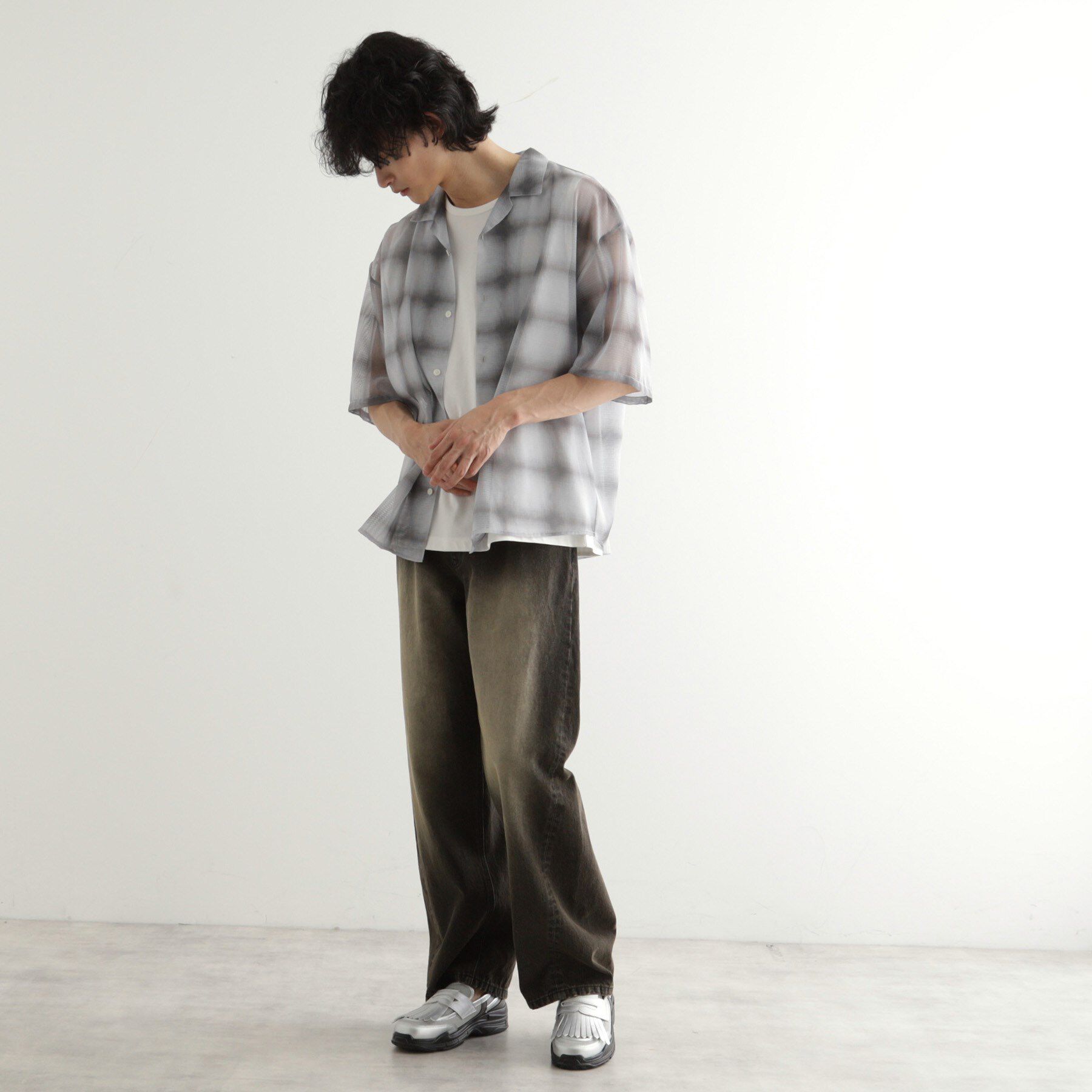 tk.TAKEO KIKUCHI「メッシュオンブレーチェックシャツ」|シャツ・ブラウス|