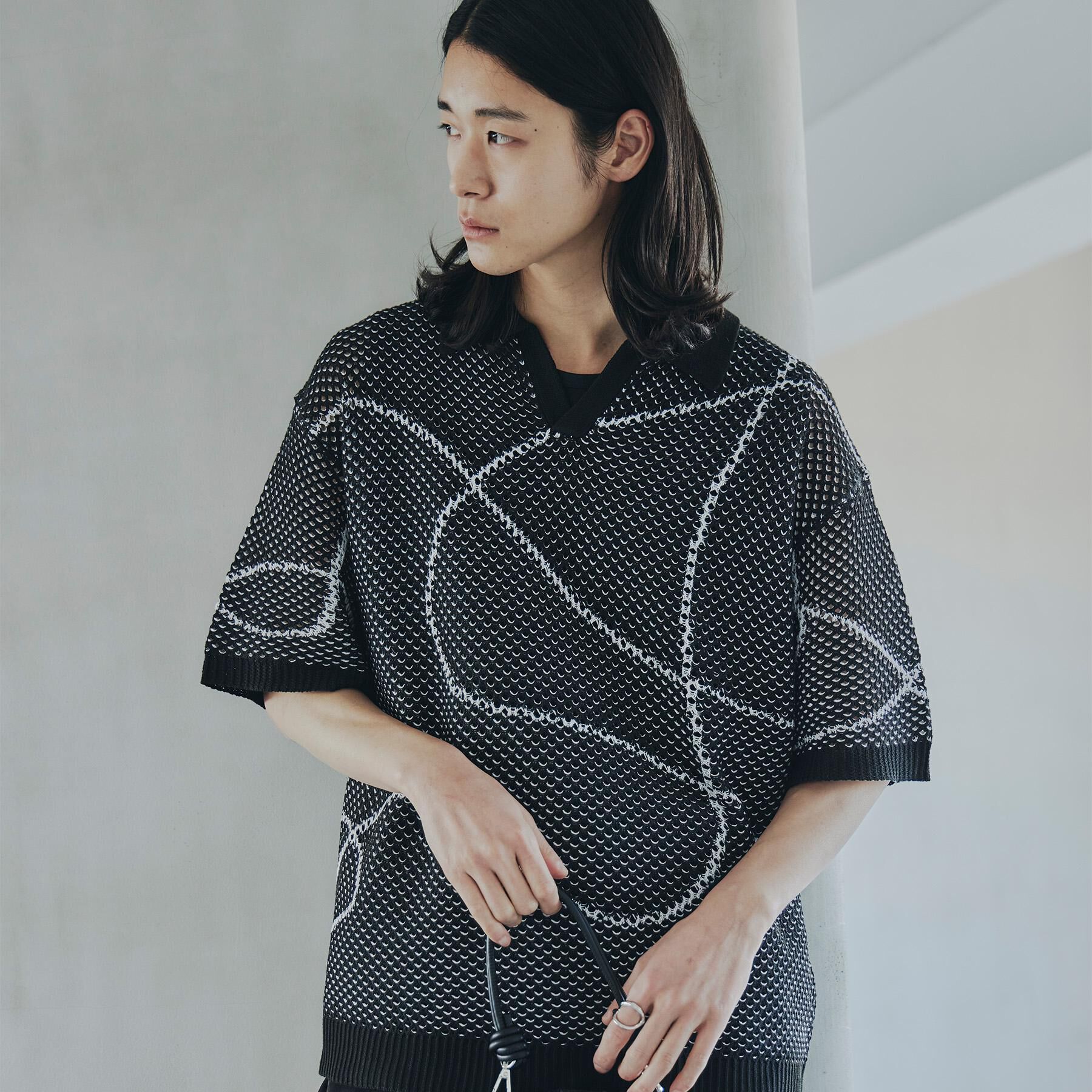 tk.TAKEO KIKUCHI「ラインアートニットポロ」|ニット・セーター|