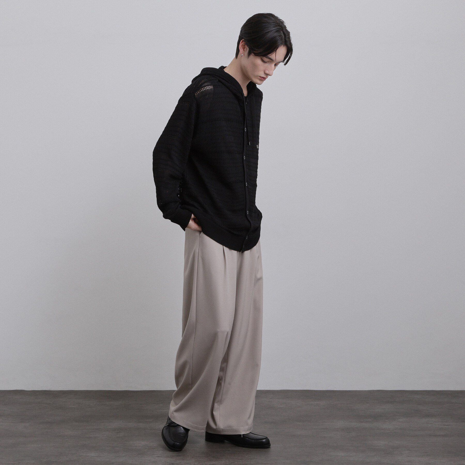 tk.TAKEO KIKUCHI「パターンドメッシュニットパーカー」|ニット・セーター|