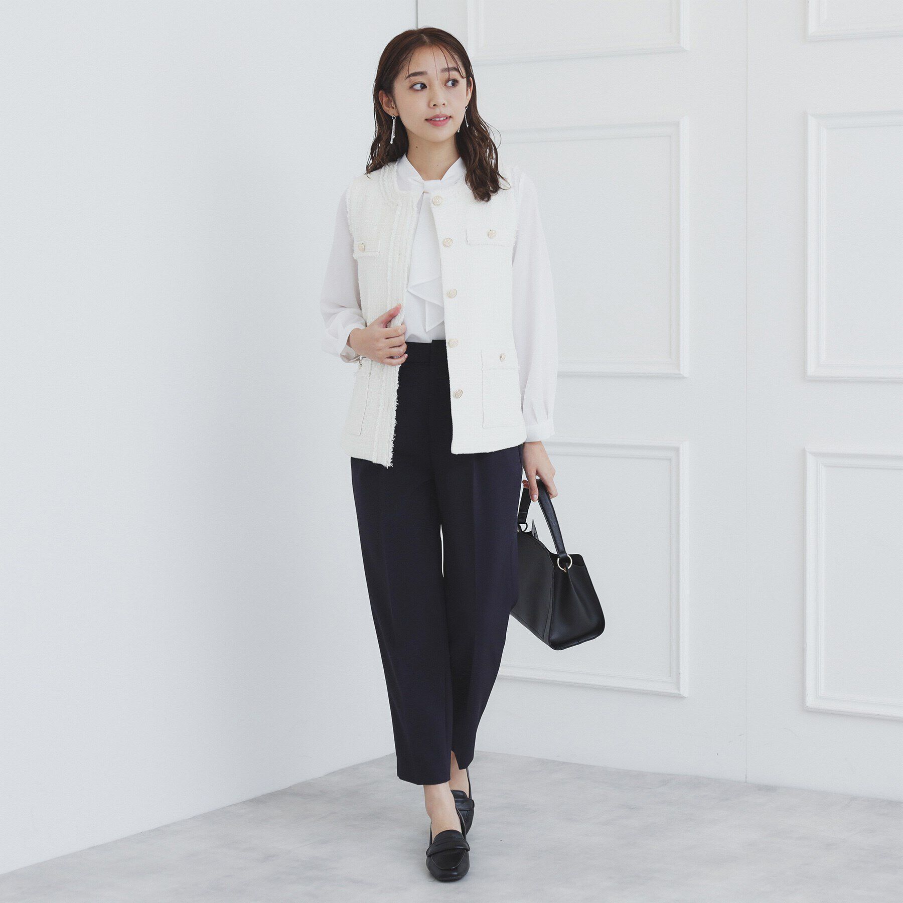 index「《美人百花掲載》ポケット付きツイードジレ/通勤対応【洗える】」|ベスト・ジレ|