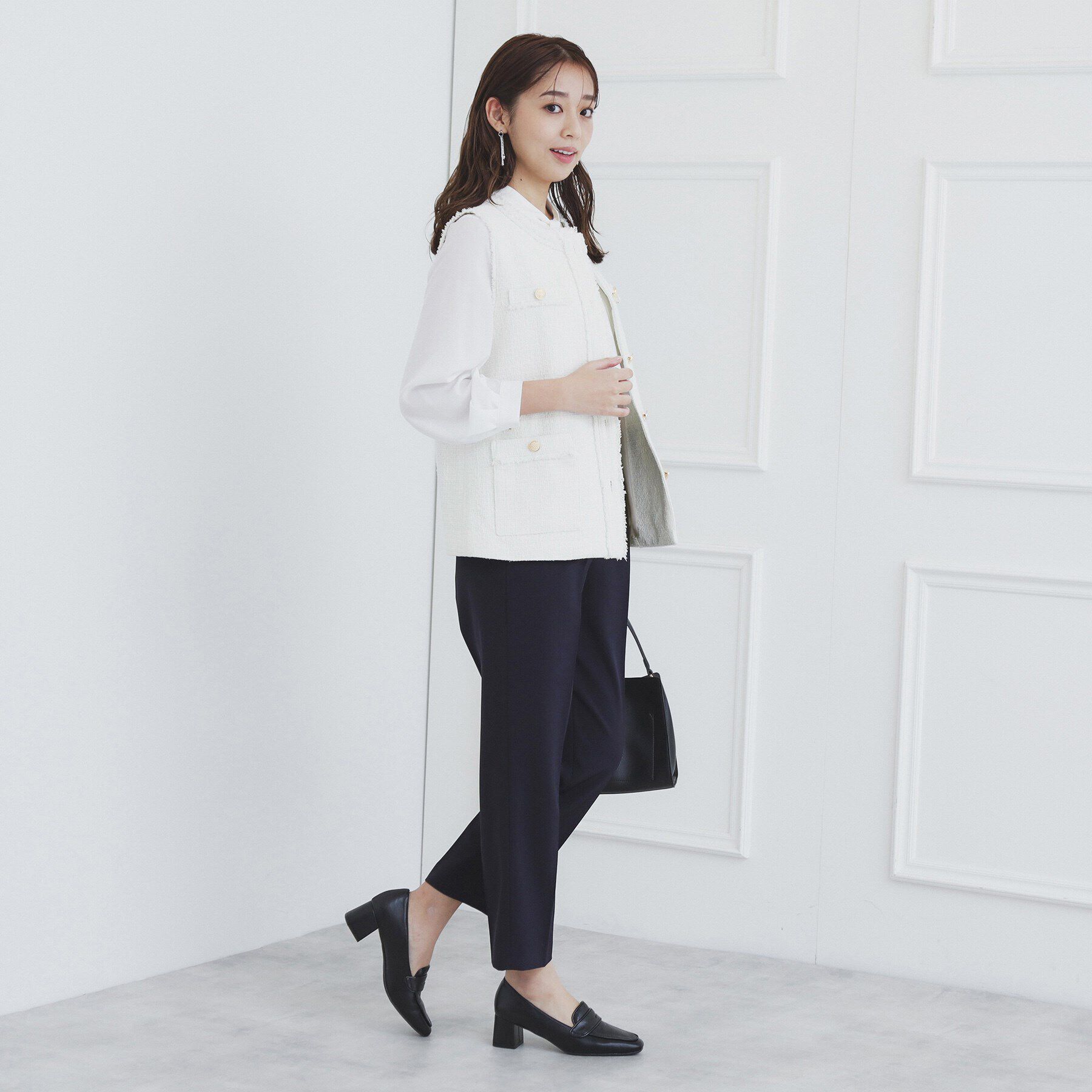 index「《美人百花掲載》ポケット付きツイードジレ/通勤対応【洗える】」|ベスト・ジレ|