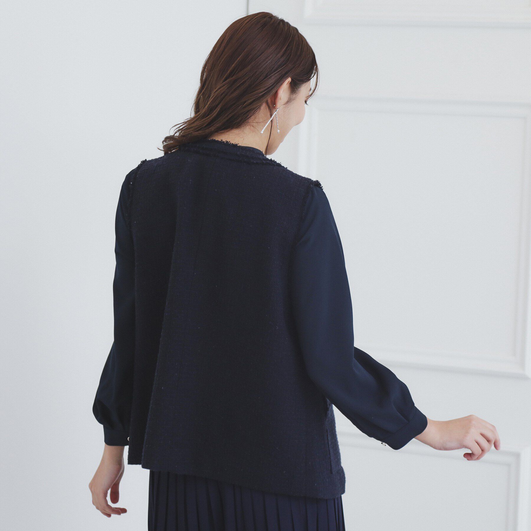 index「《美人百花掲載》ポケット付きツイードジレ/通勤対応【洗える】」|ベスト・ジレ|