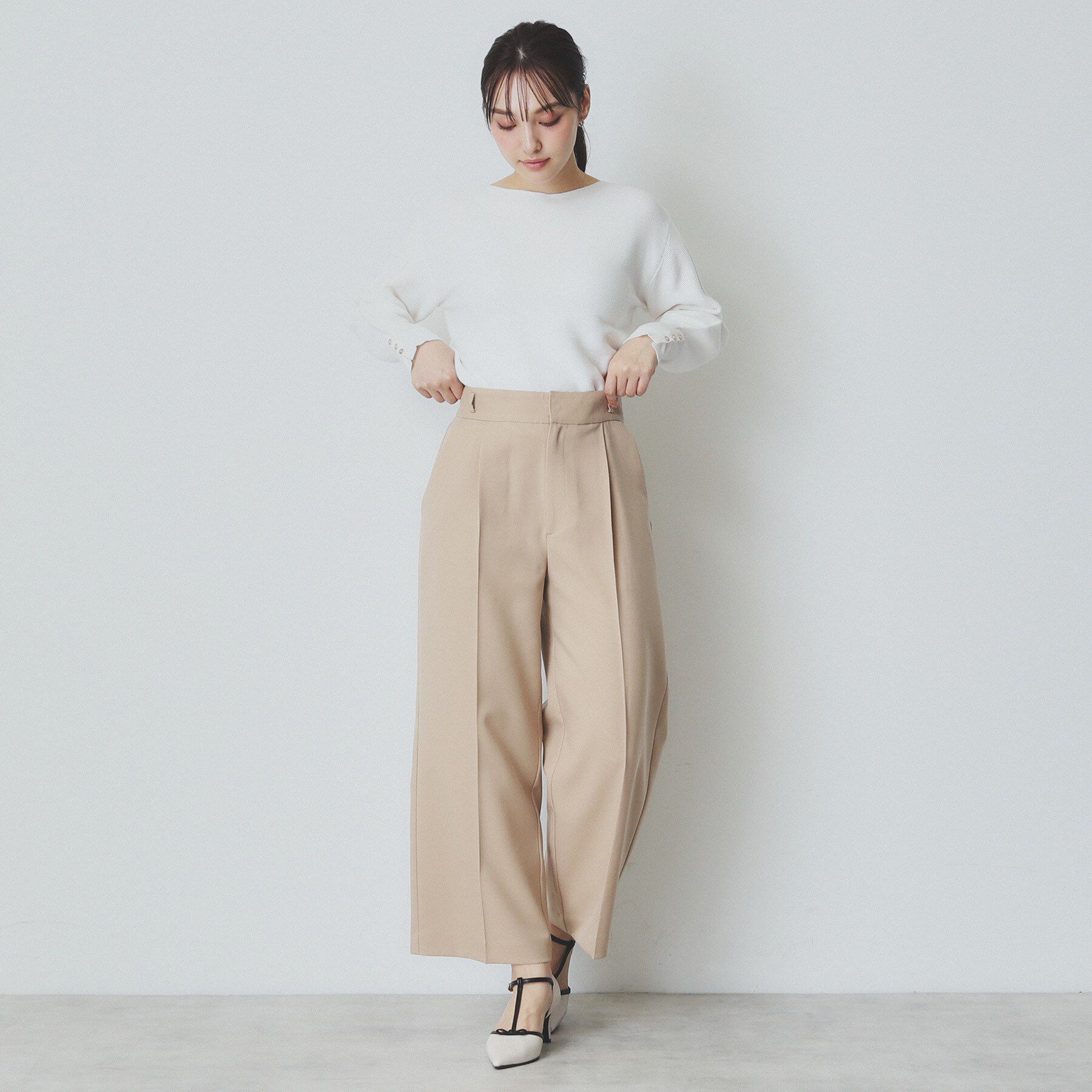 index「ソフトツイルタックワイドパンツ【洗濯機洗い可】」|その他|