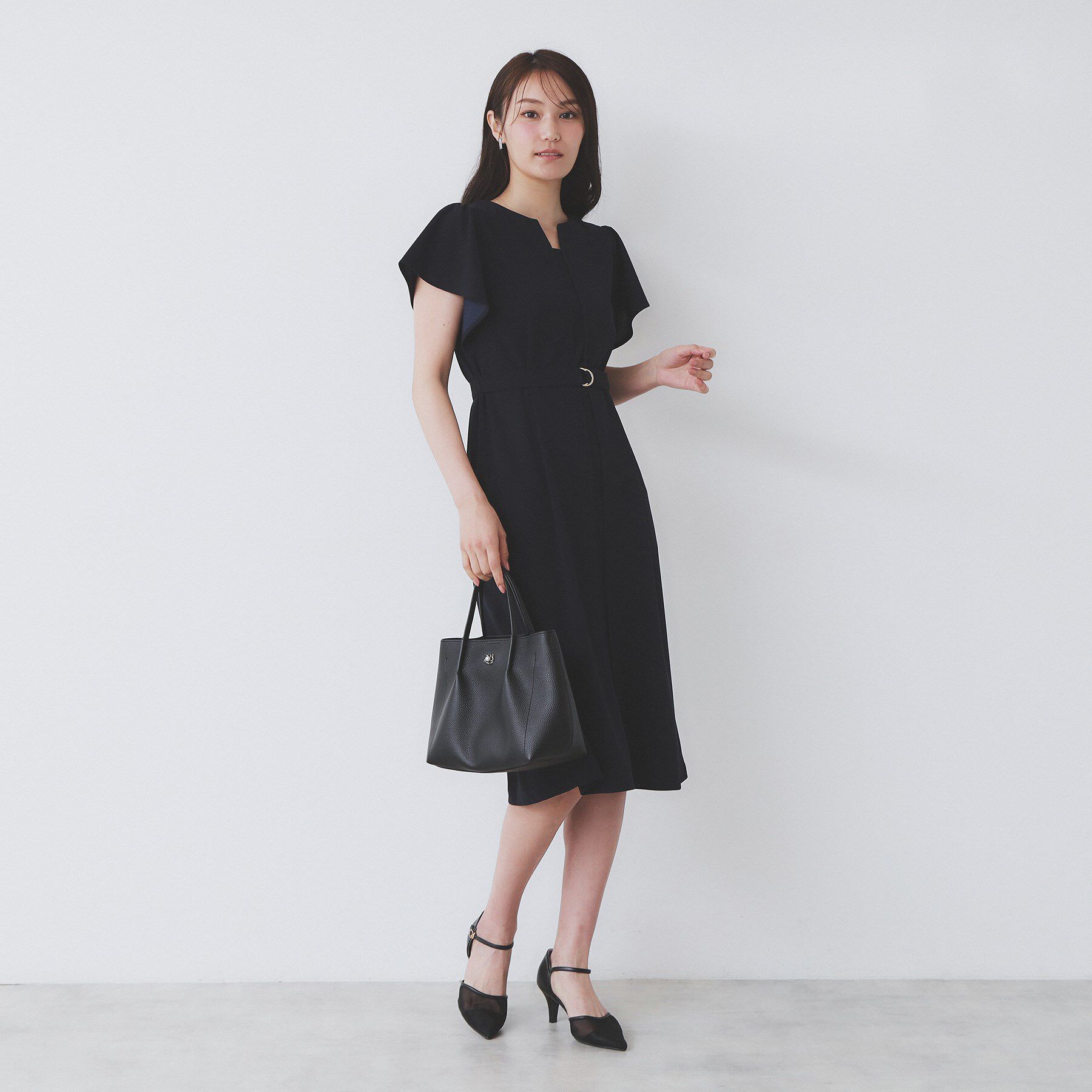 index「《S-3Lサイズ》フリルスリーブワンピース【洗濯機洗い可】」|ワンピース|