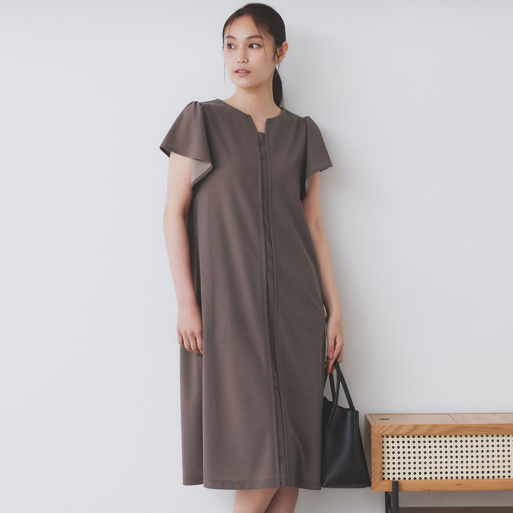 index「《S-3Lサイズ》フリルスリーブワンピース【洗濯機洗い可】」|ワンピース|