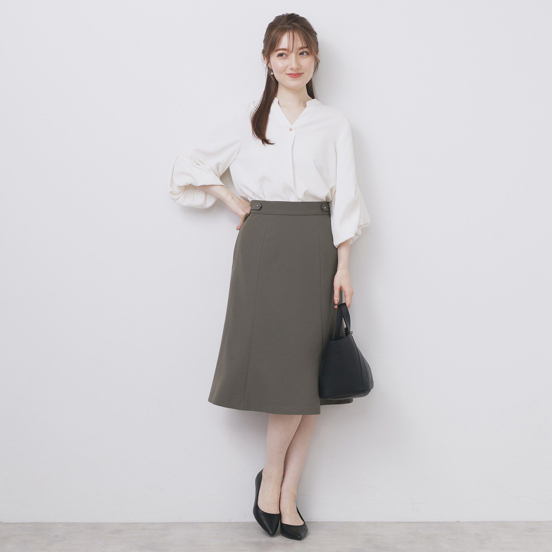 index「ストレッチフレアスカート/セットアップ対応【洗濯機洗い可/イージーアイロン/防シワ】」|スカート|