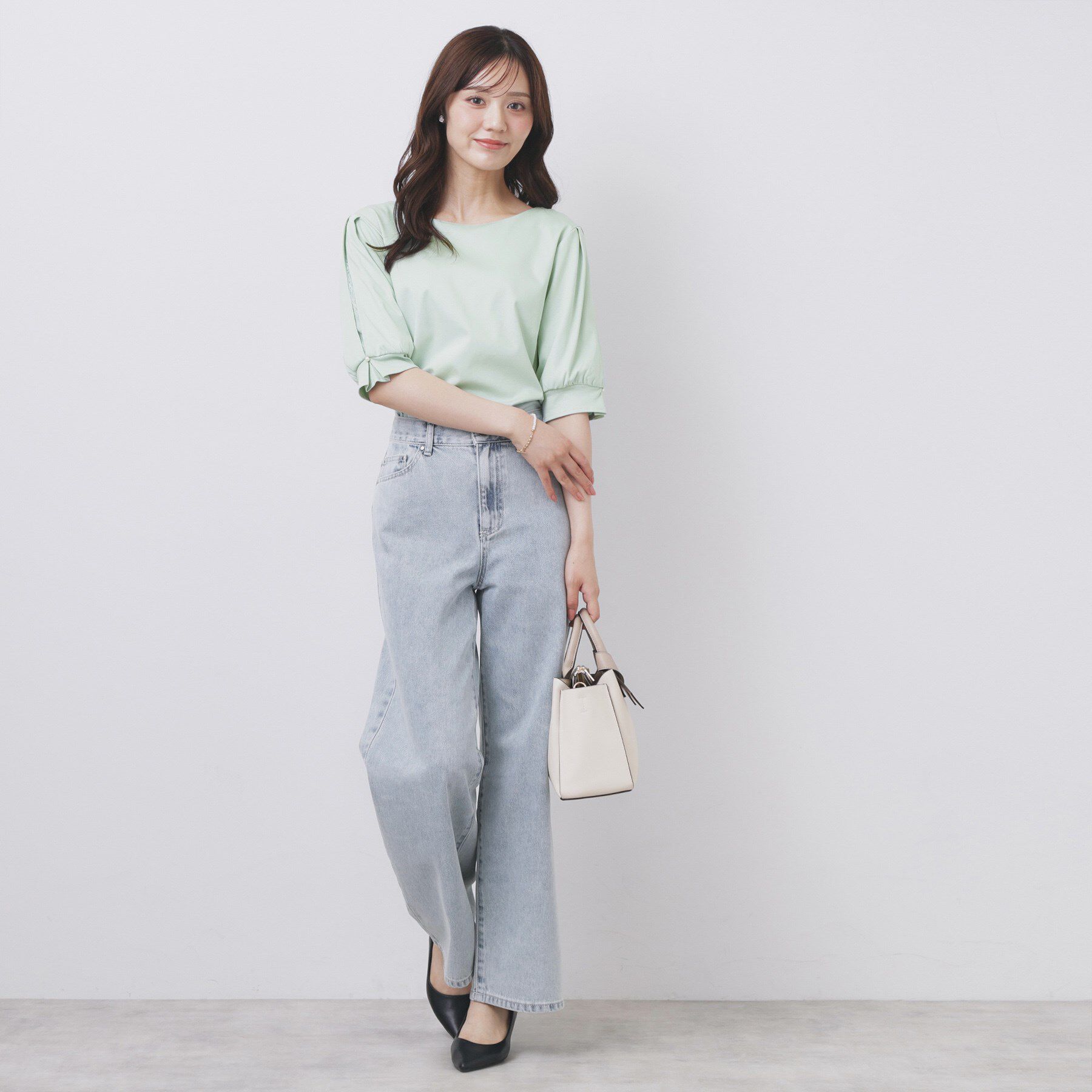 index「レースドッキングスリーブトップス【洗濯機洗い可/UVケア】」|Tシャツ・カットソー|