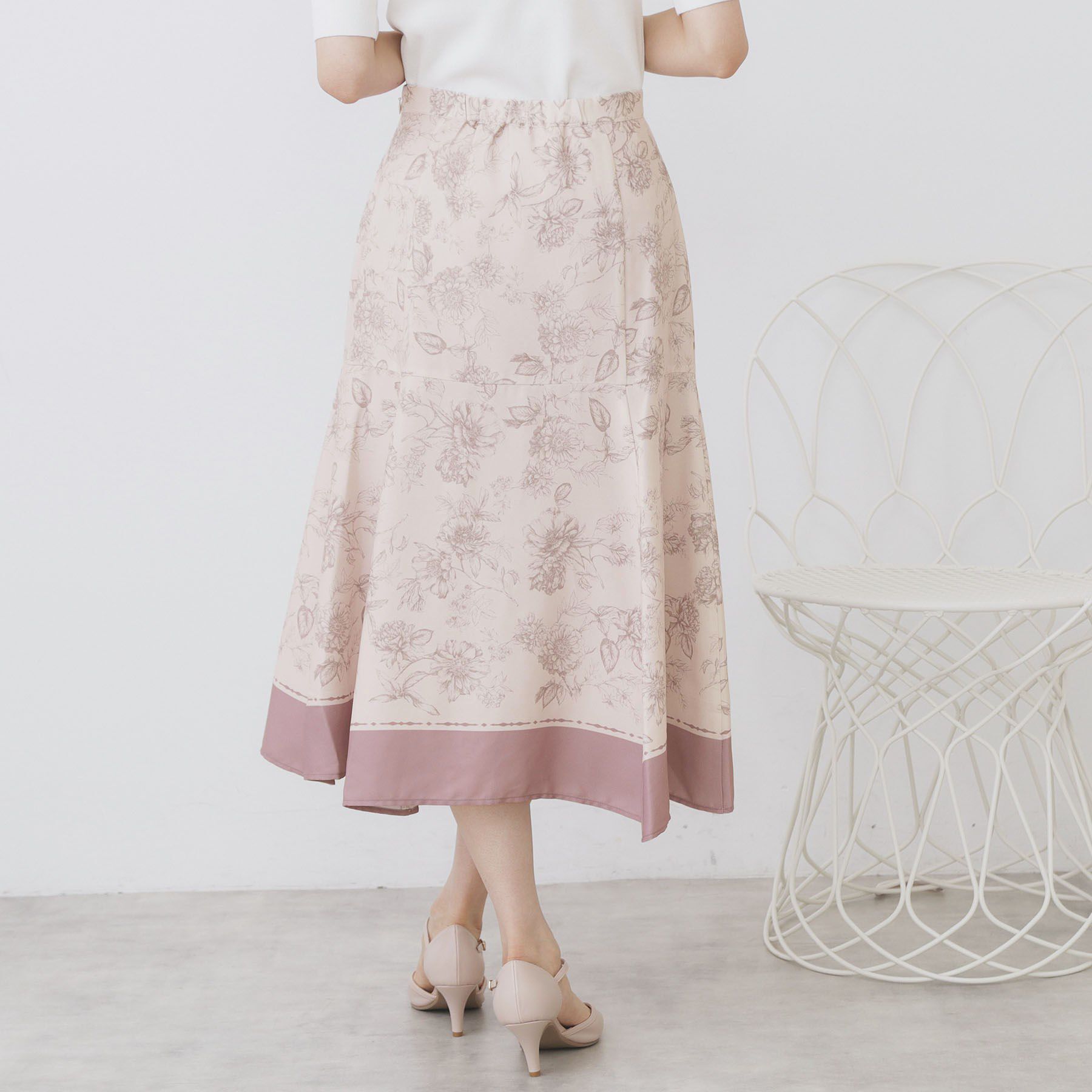 index「パネルフラワープリントフレアスカート【洗濯機洗い可/イージーアイロン】」|スカート|