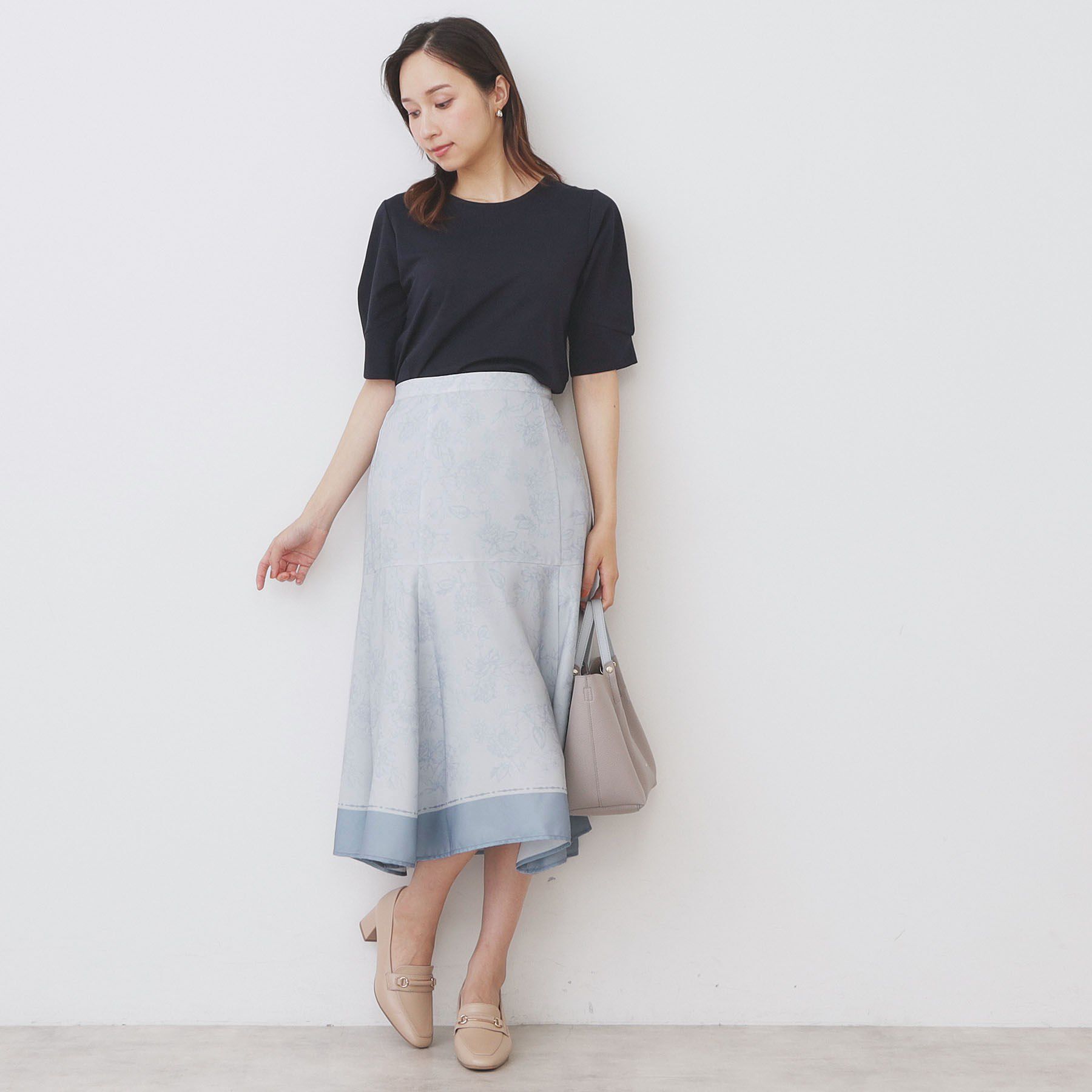 index「パネルフラワープリントフレアスカート【洗濯機洗い可/イージーアイロン】」|スカート|