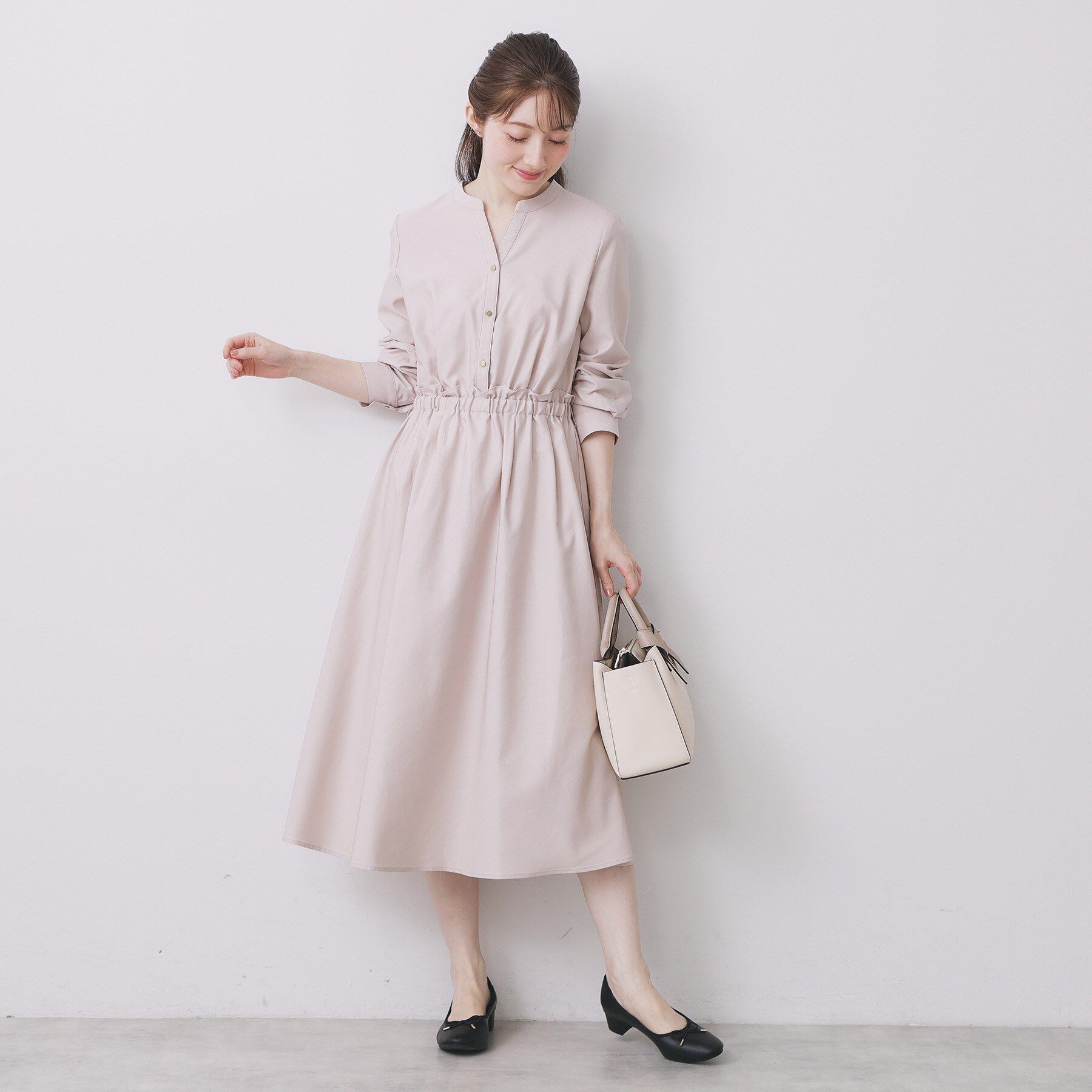 index「シャンブレーツイルドッキングフレアワンピース【洗濯機OK/イージーアイロン】」|ワンピース|