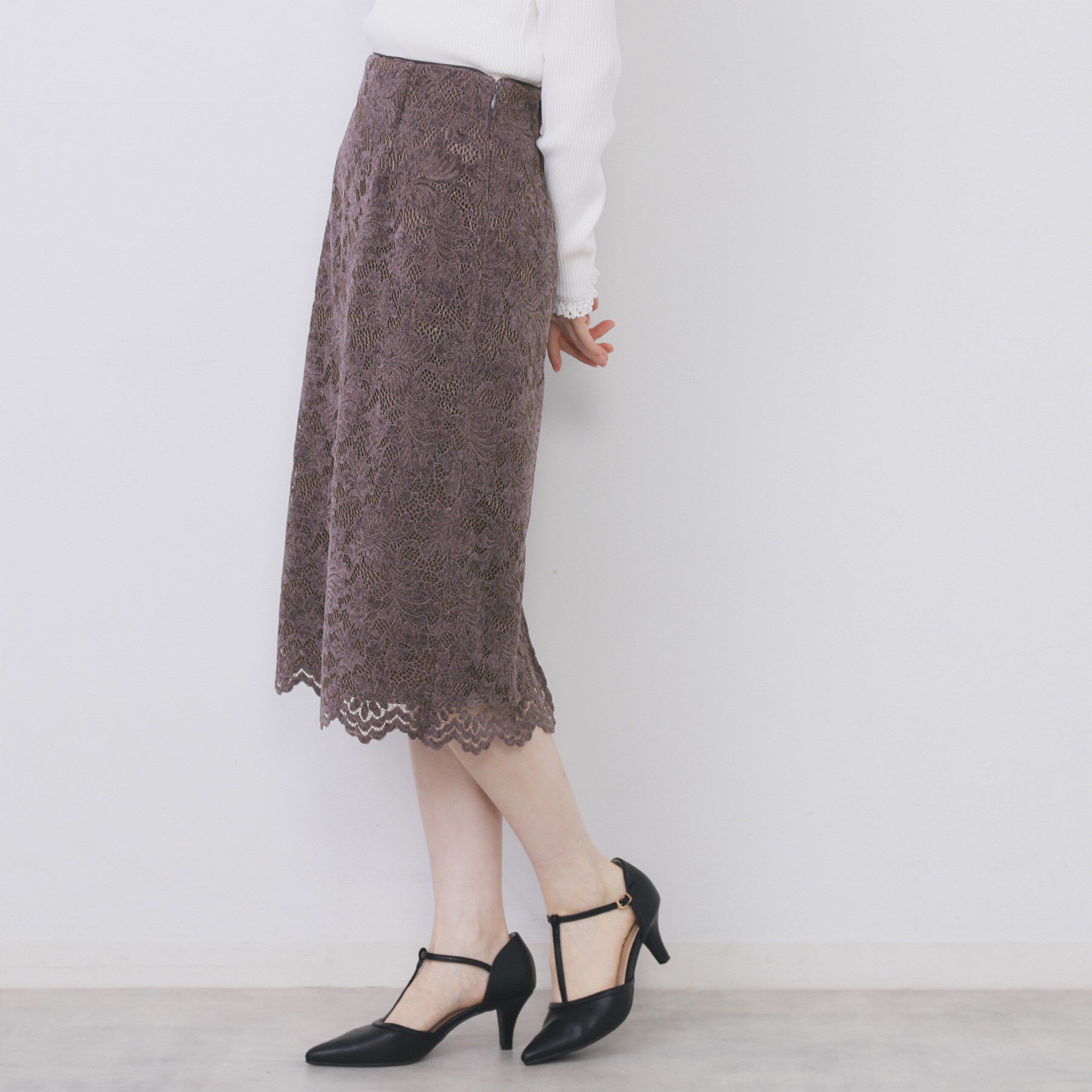 index「モールレースタイトスカート【洗濯機OK】」|スカート|