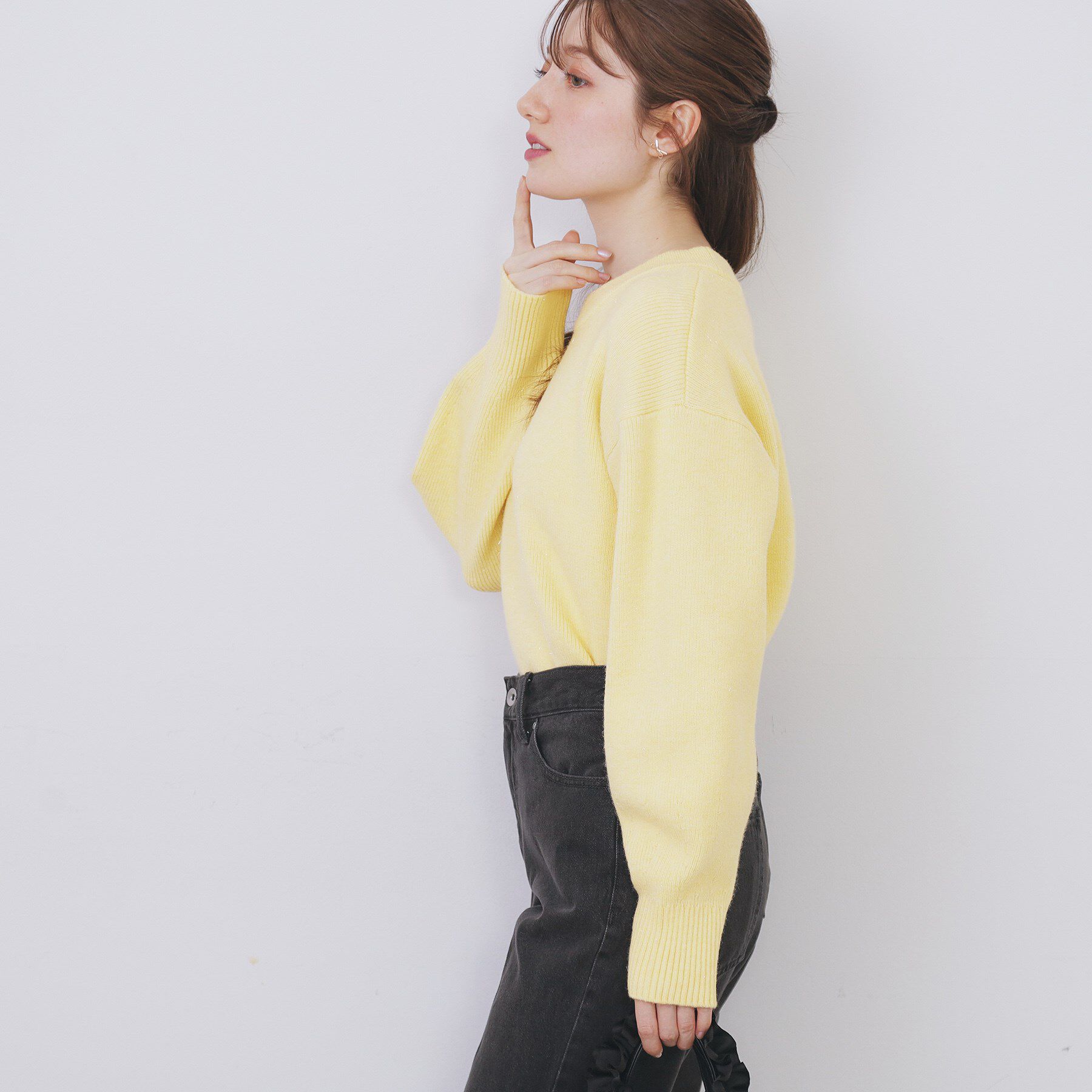 index「モックネックボクシーラメニット【洗濯機OK】《7col》」|ニット・セーター|